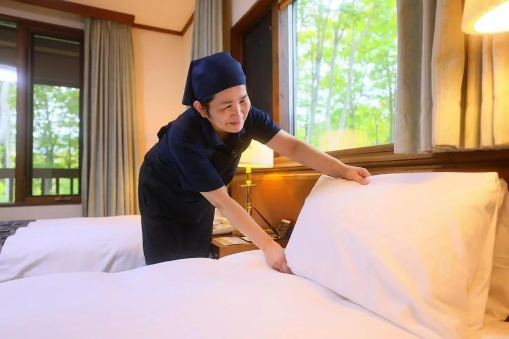 Bed in Hakkoda Hotel