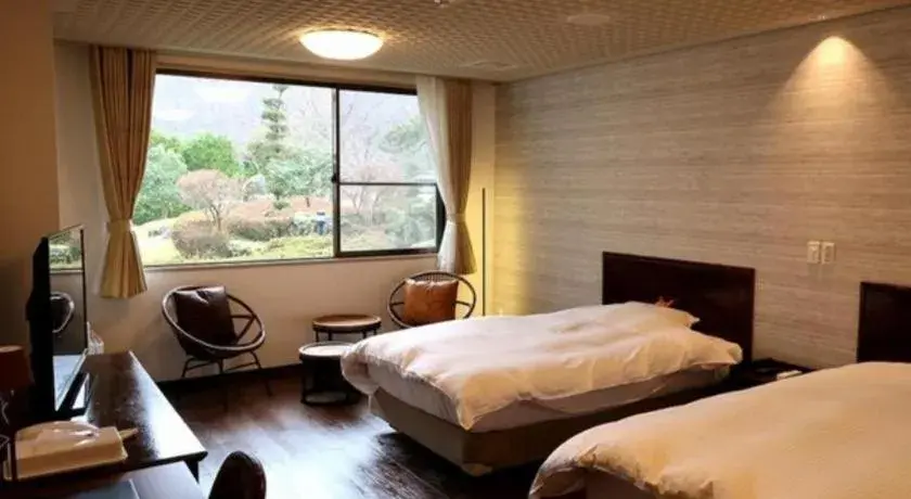 Bed in Hotel Silk Onsen Yamabiko Bed in Hotel Silk Onsen Yamabiko