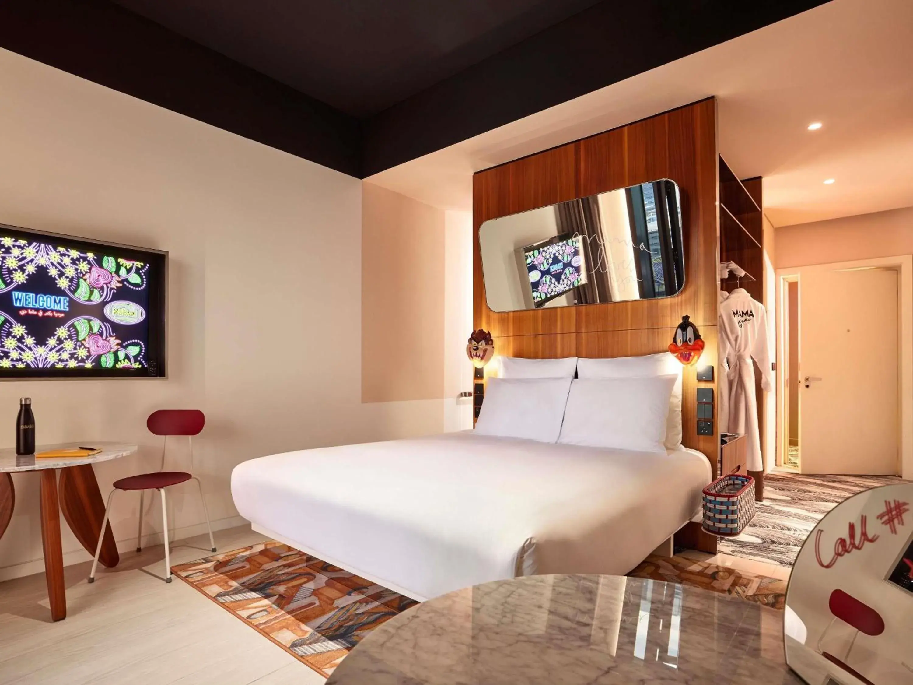 Bedroom, Bed in Mama Shelter Dubai Bedroom, Bed in Mama Shelter Dubai