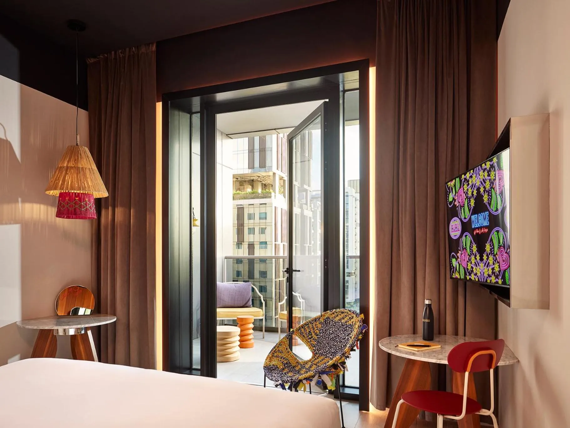 View (from property/room), Bed in Mama Shelter Dubai