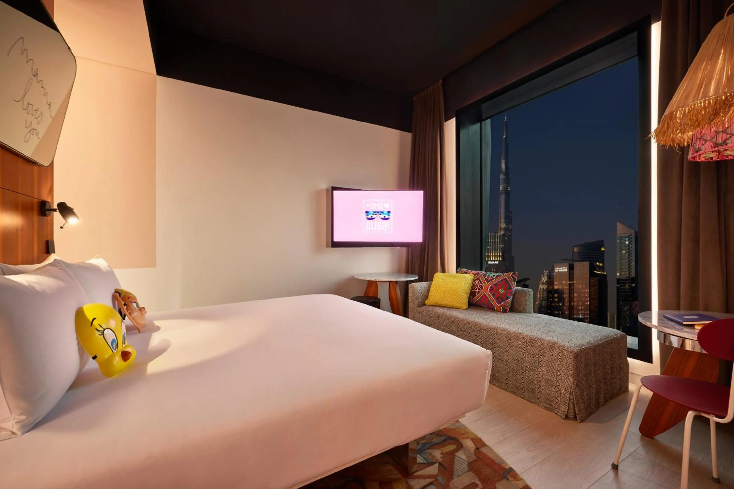 Bed in Mama Shelter Dubai