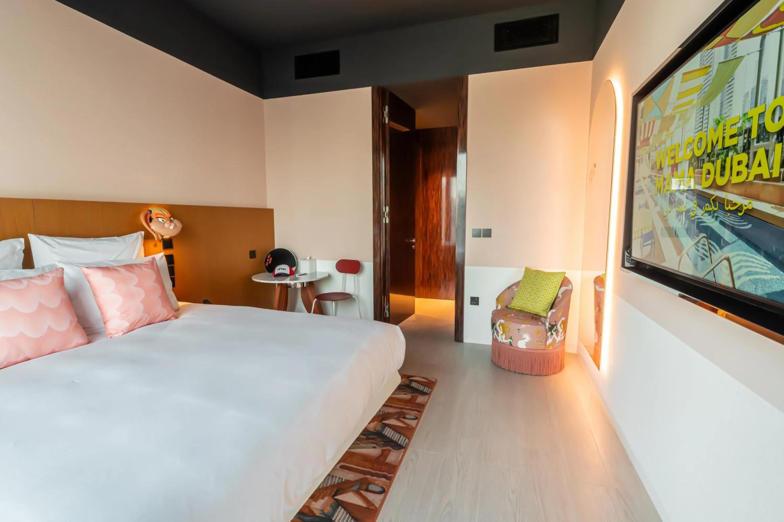 Bed in Mama Shelter Dubai