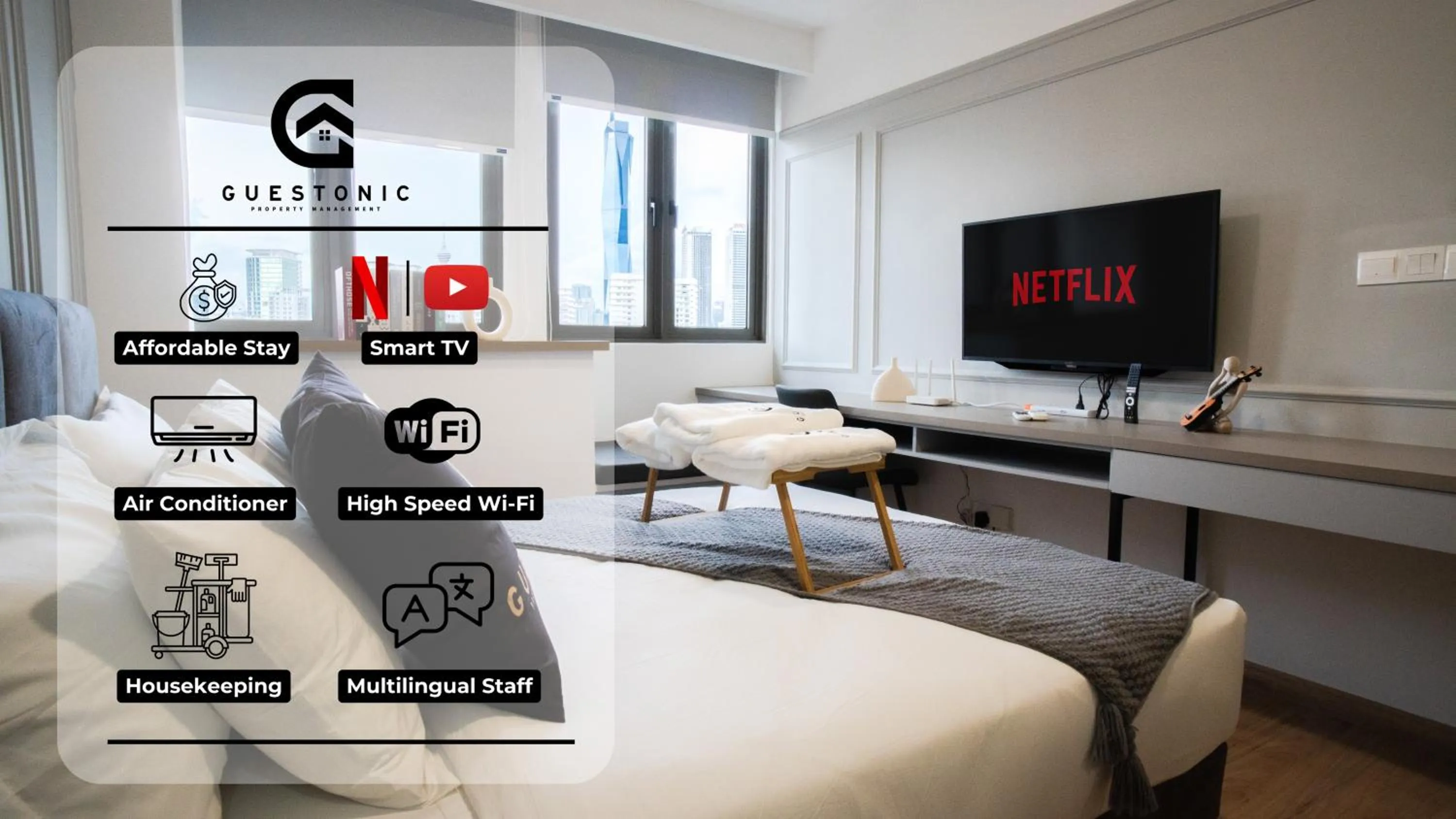 Bed in Riveria City KL Sentral by Guestonic