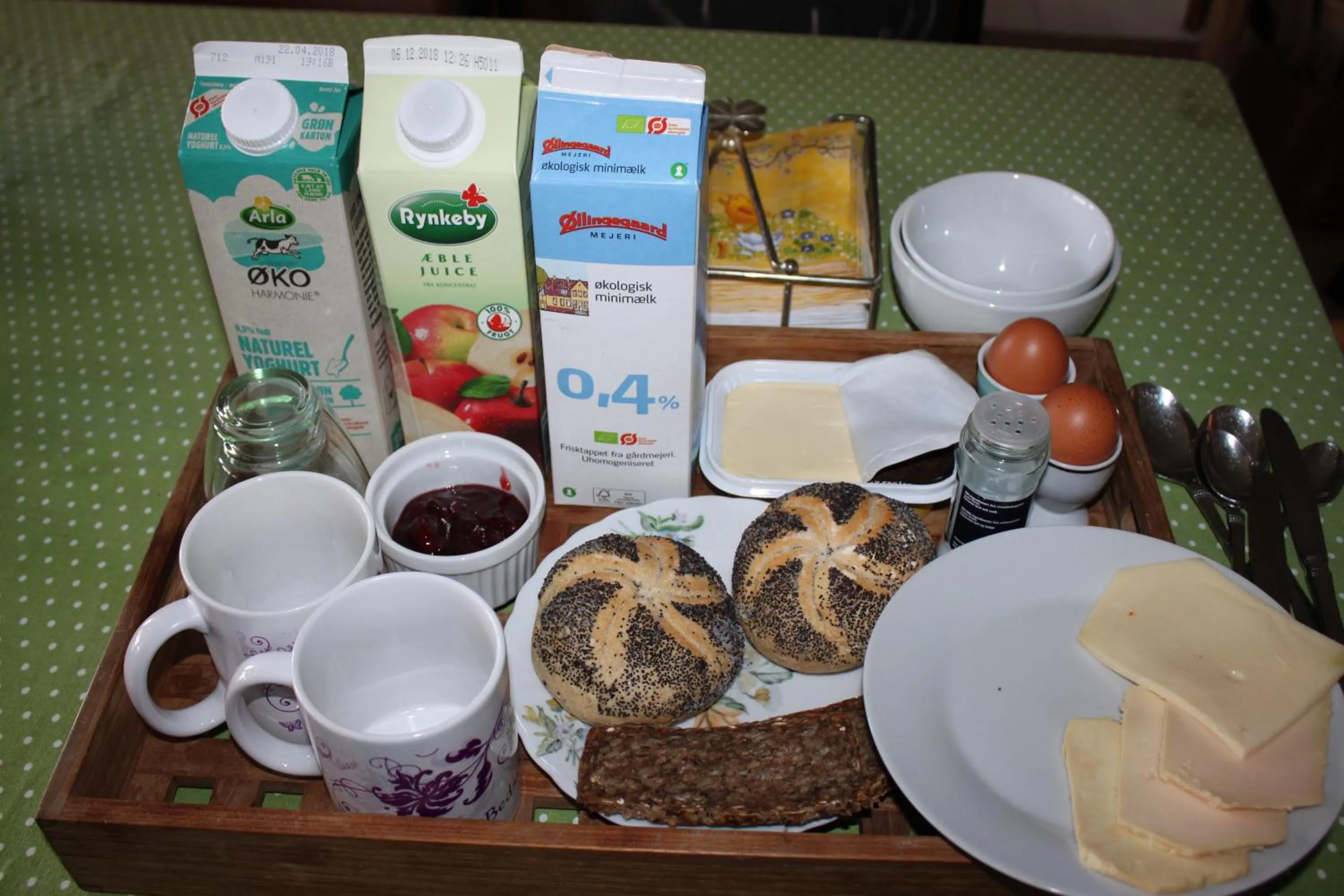Continental breakfast in Borup Bed & Breakfast