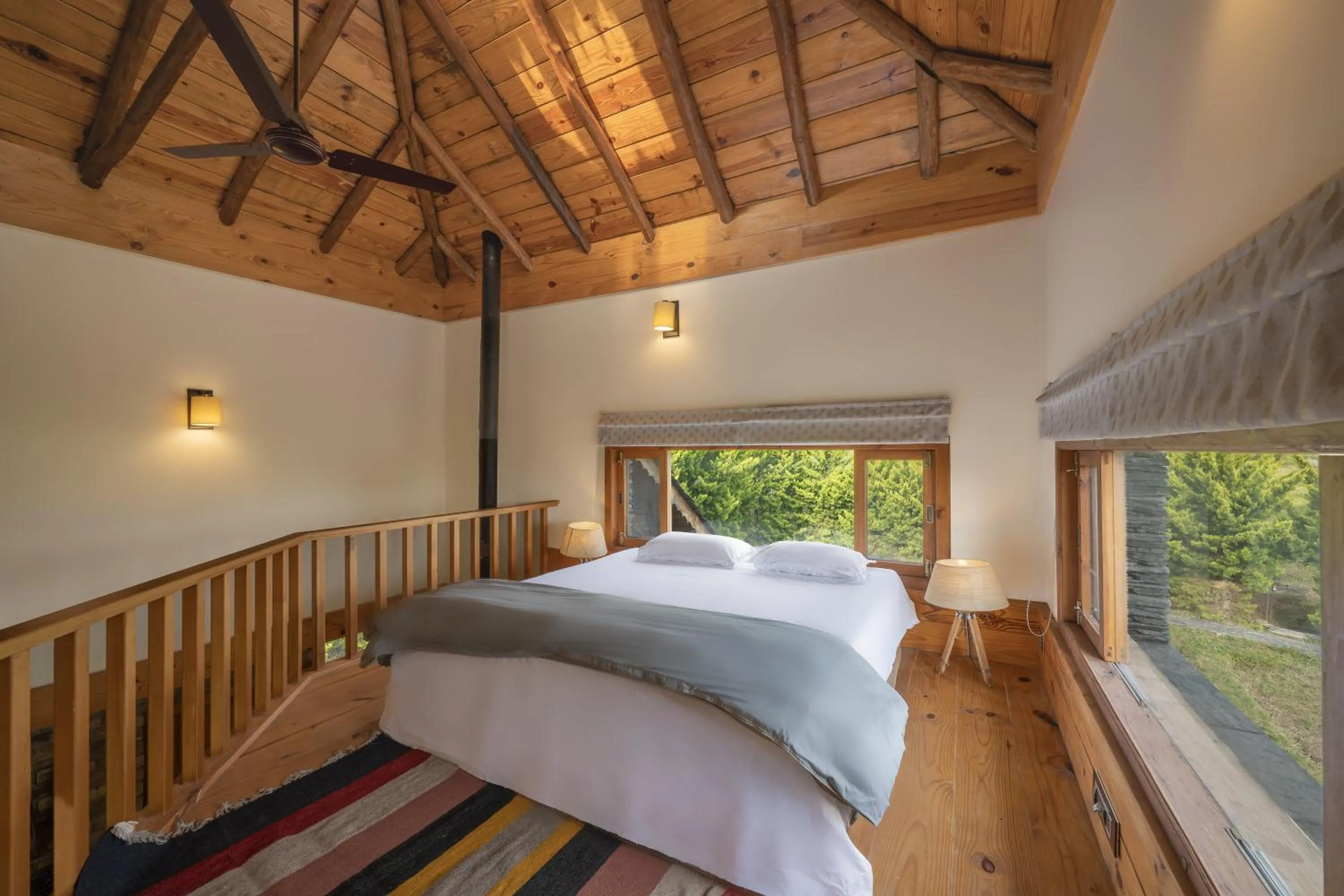 Bed in Echor Hill Farm Cottages Palampur