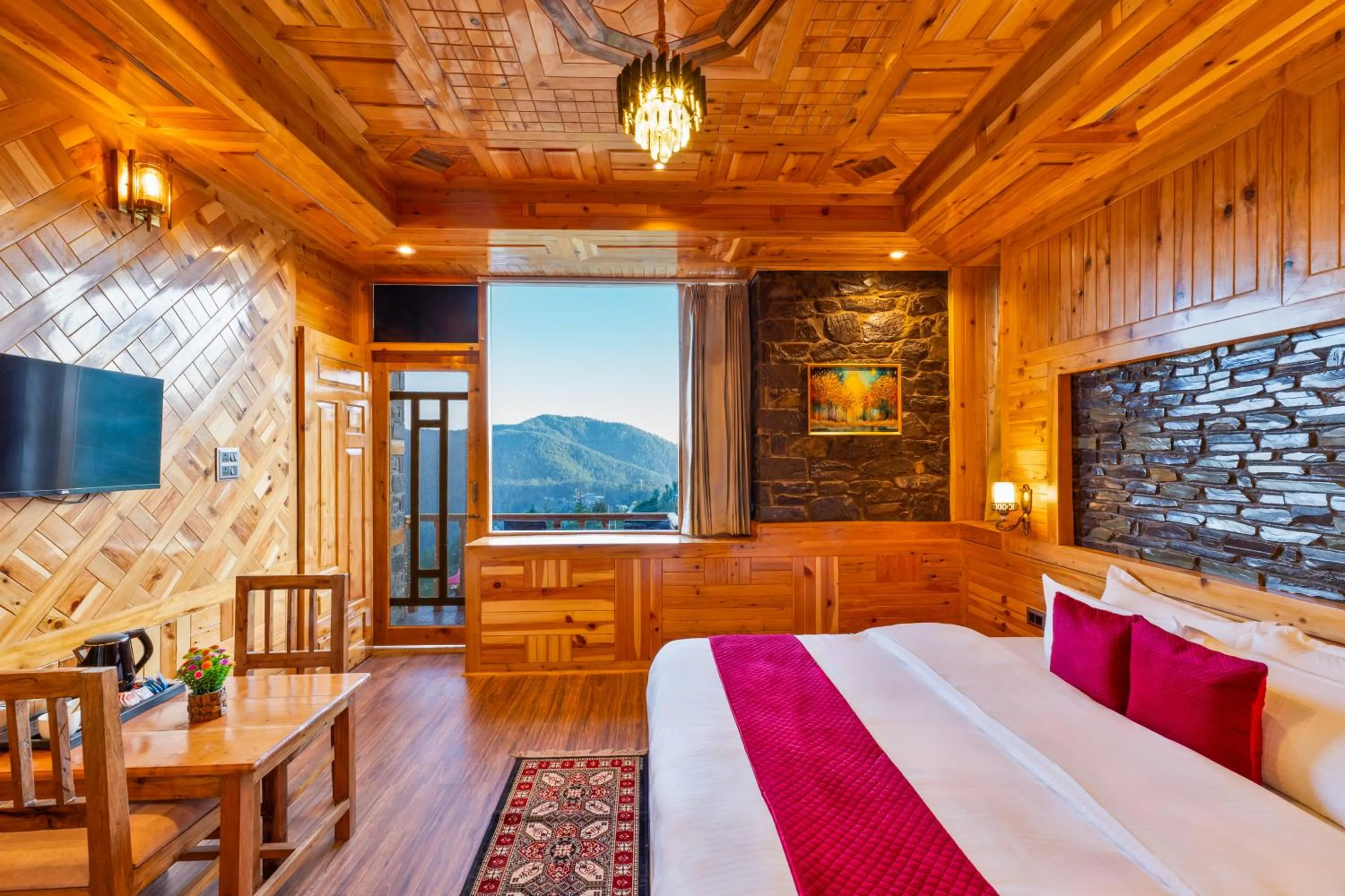 Bedroom, Bed in Kathkuni by Jomotel - A Pure Veg Boutique Stay