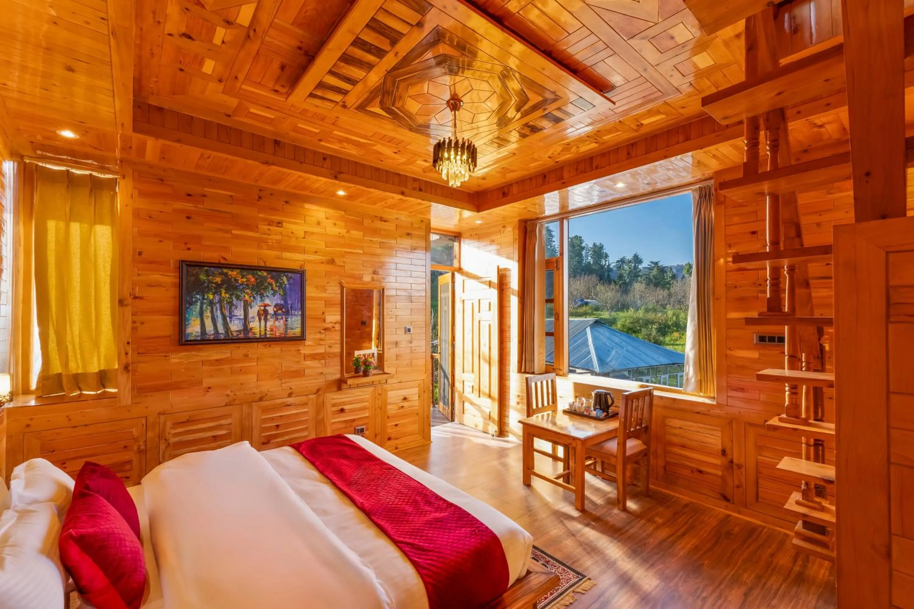 Bedroom, Bed in Kathkuni by Jomotel - A Pure Veg Boutique Stay