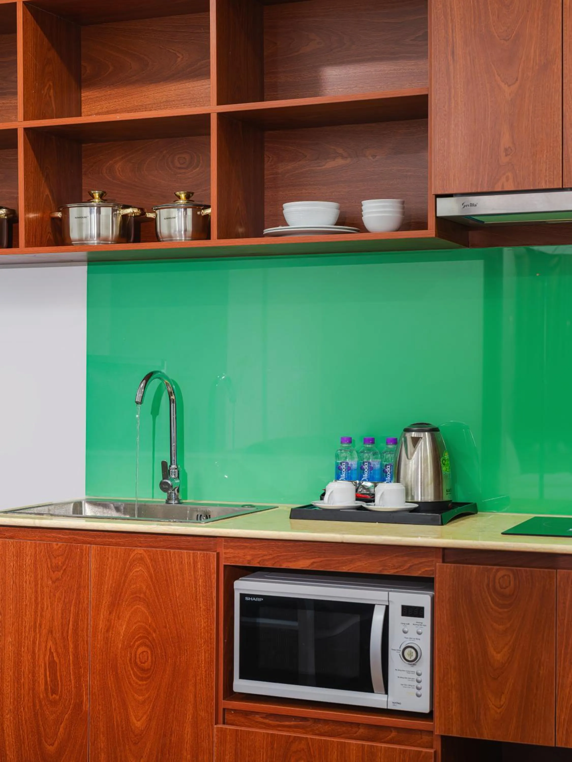 Kitchen or kitchenette in ELC Luxury Da Lat Hotel & Apartment