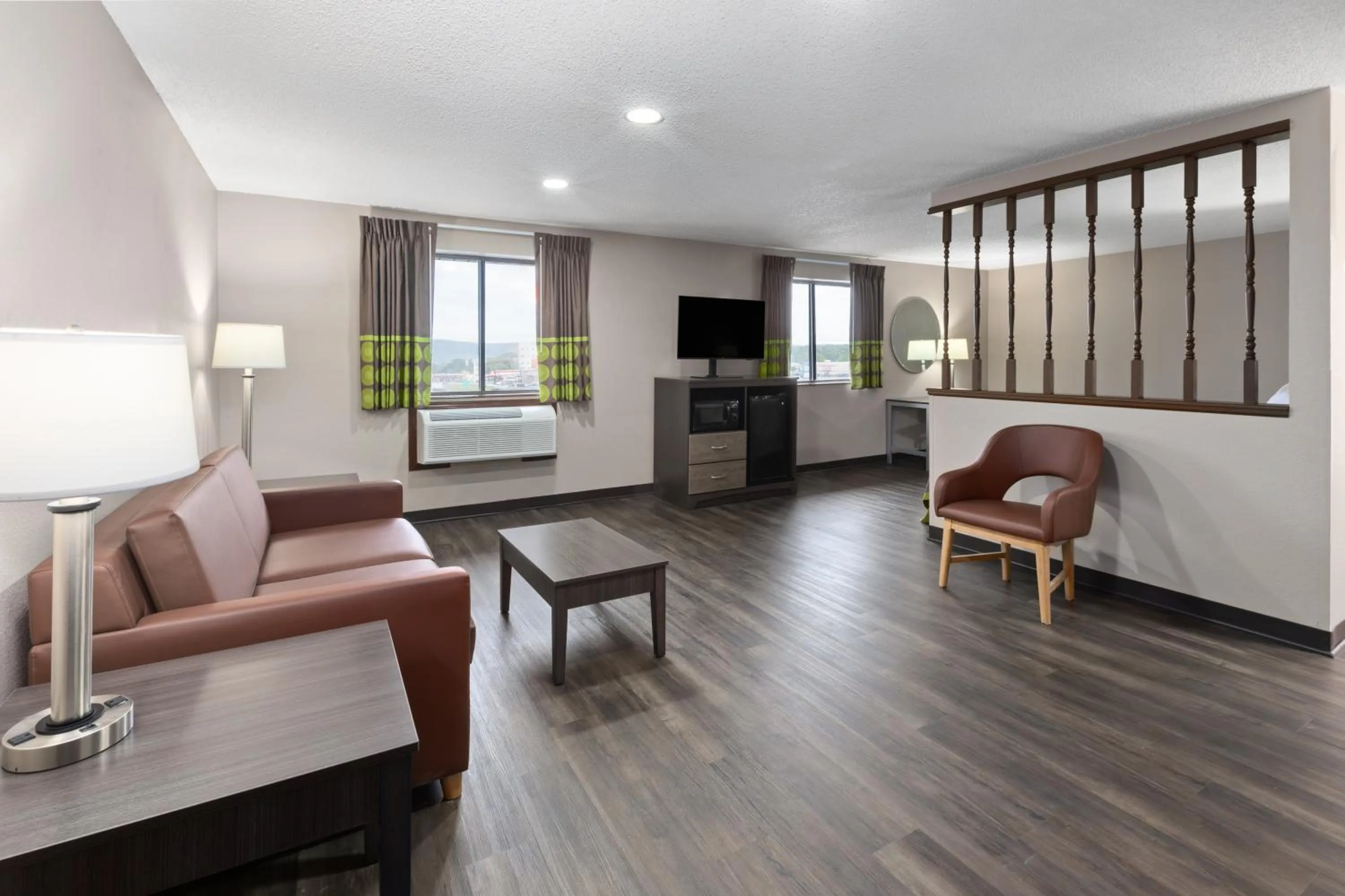 Seating area in Super 8 by Wyndham Summersville - New River National Park