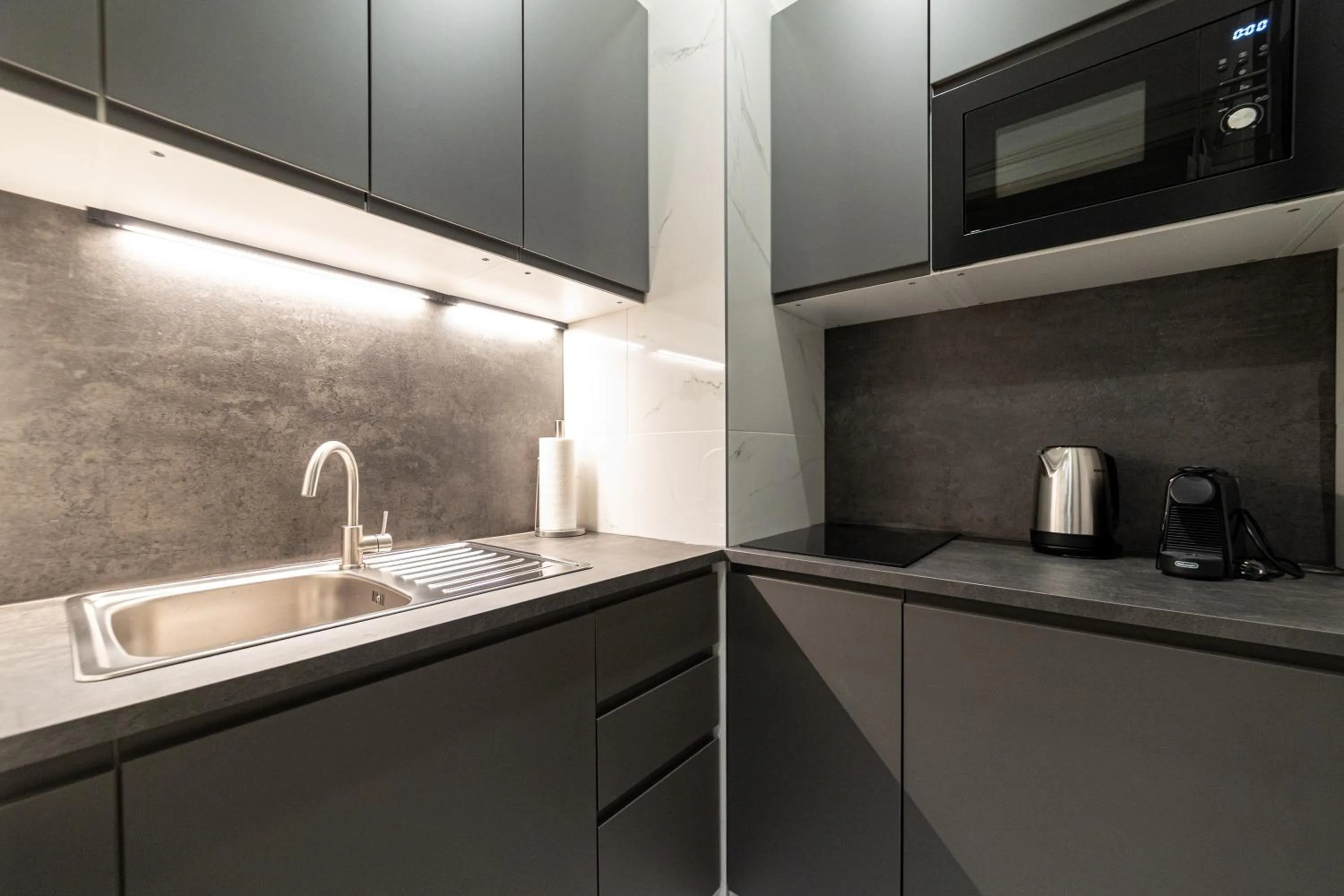Kitchen or kitchenette in Kozmo Residences Budapest