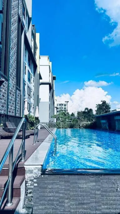 Pool view in Treasure Condo Kitchenette Wifi