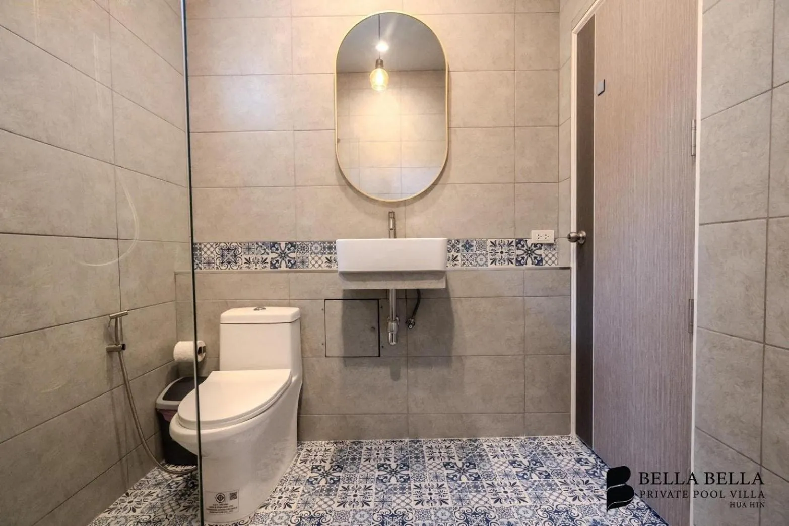 Shower in BellaBella Private Pool Villa Huahin near Beach