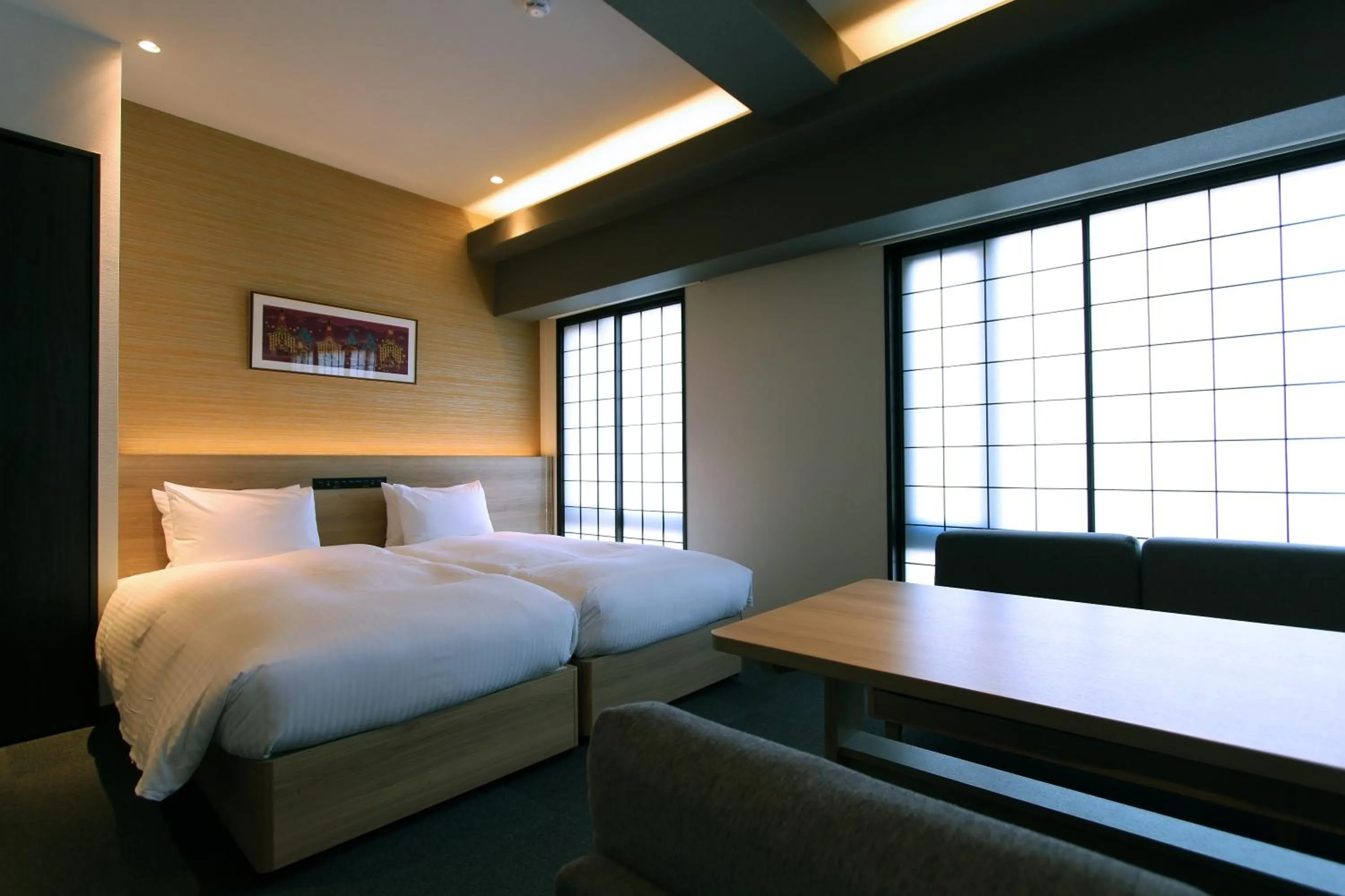 Photo of the whole room, Bed in KOKO HOTEL Residence Kyoto Nijo Castle