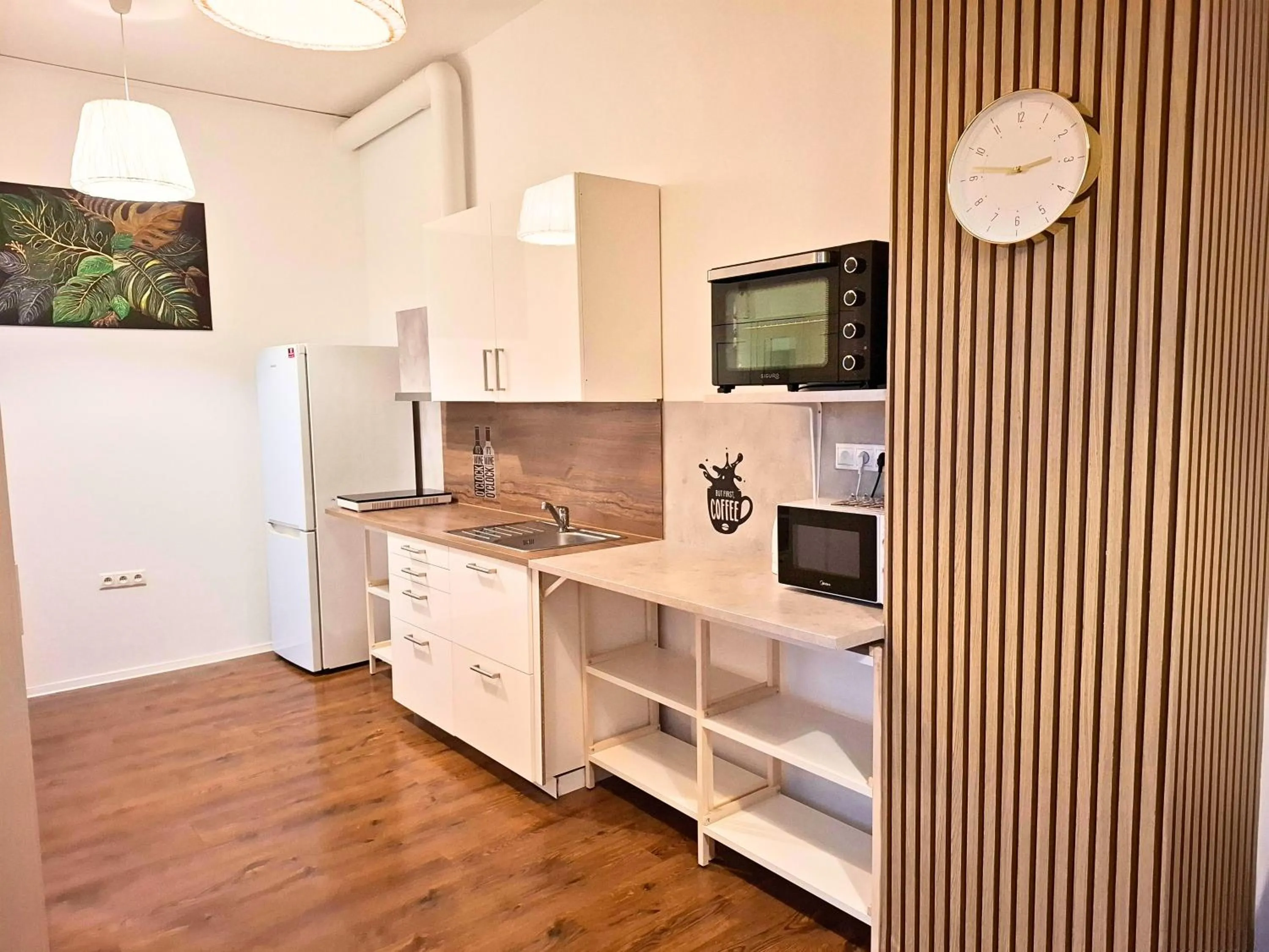 Kitchen or kitchenette in Dimael Hostel & Apartments