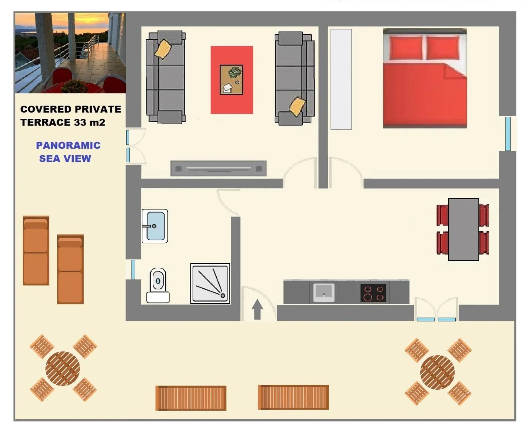 Floor plan in Apartments Kremenici