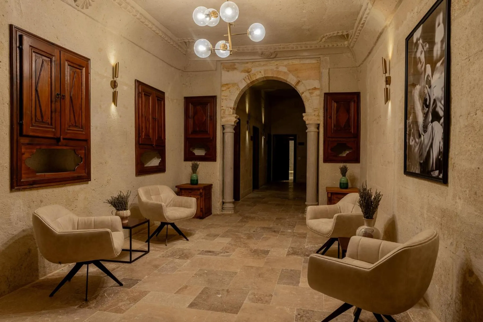 Seating area in Asmalı Konak Cave Suites