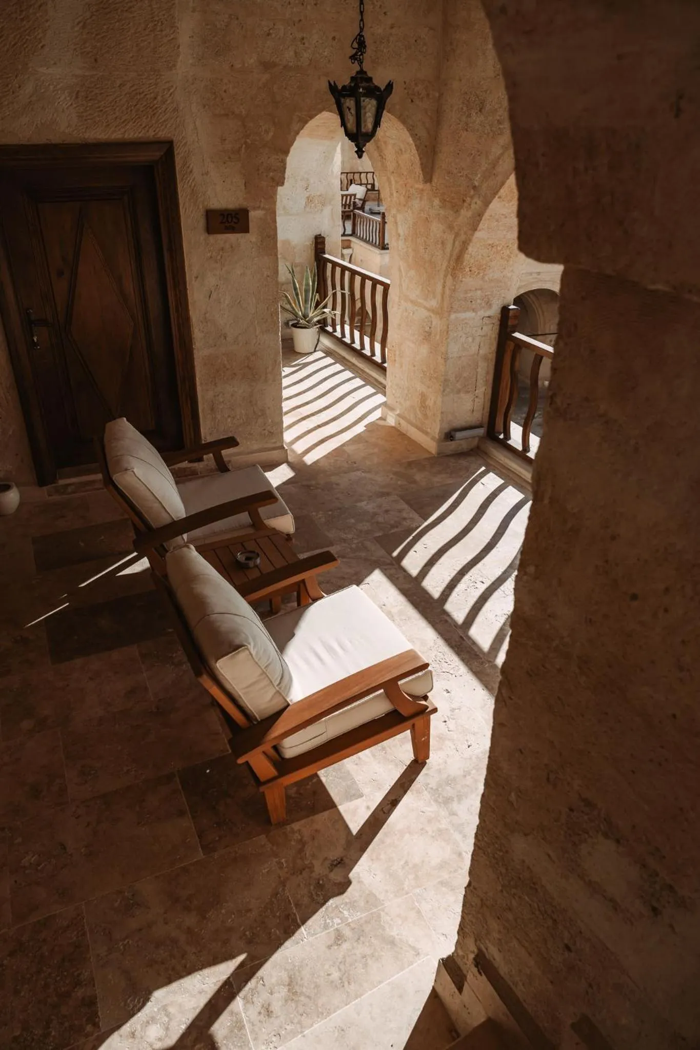 Seating area in Asmalı Konak Cave Suites