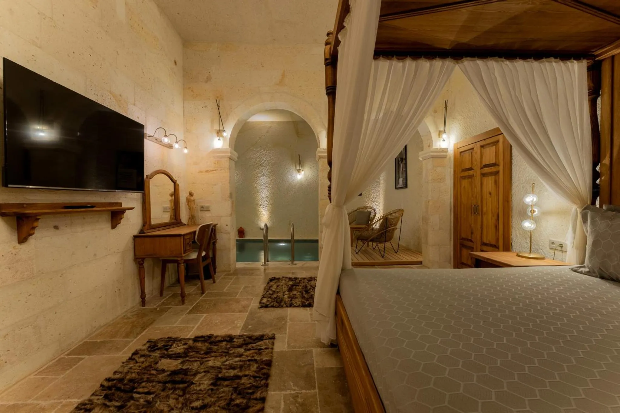 Bed in Asmalı Konak Cave Suites