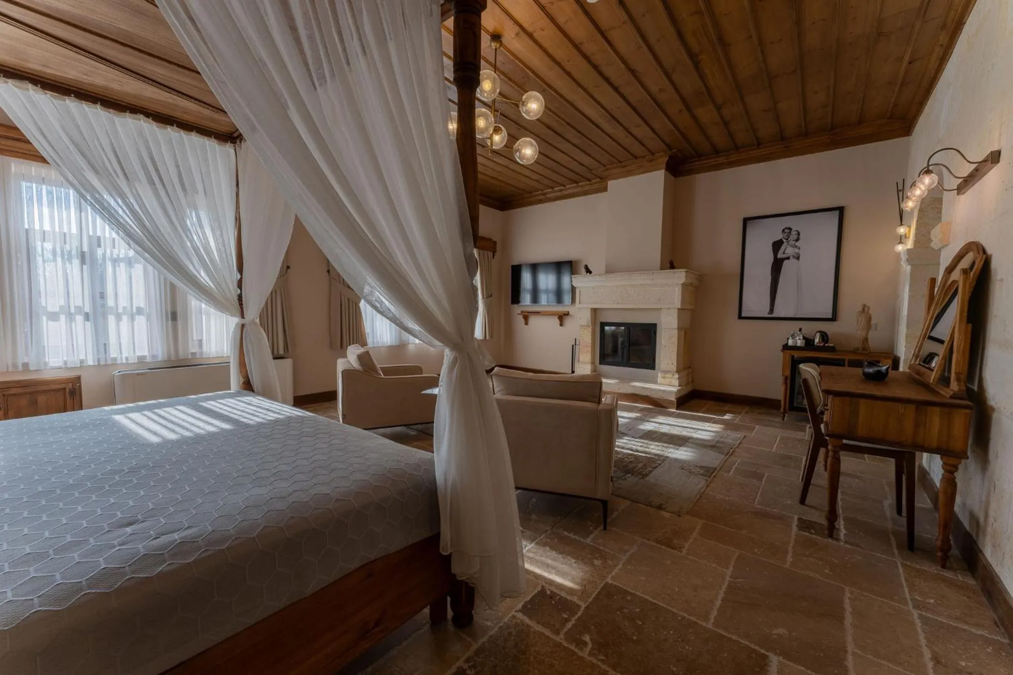 Bed in Asmalı Konak Cave Suites