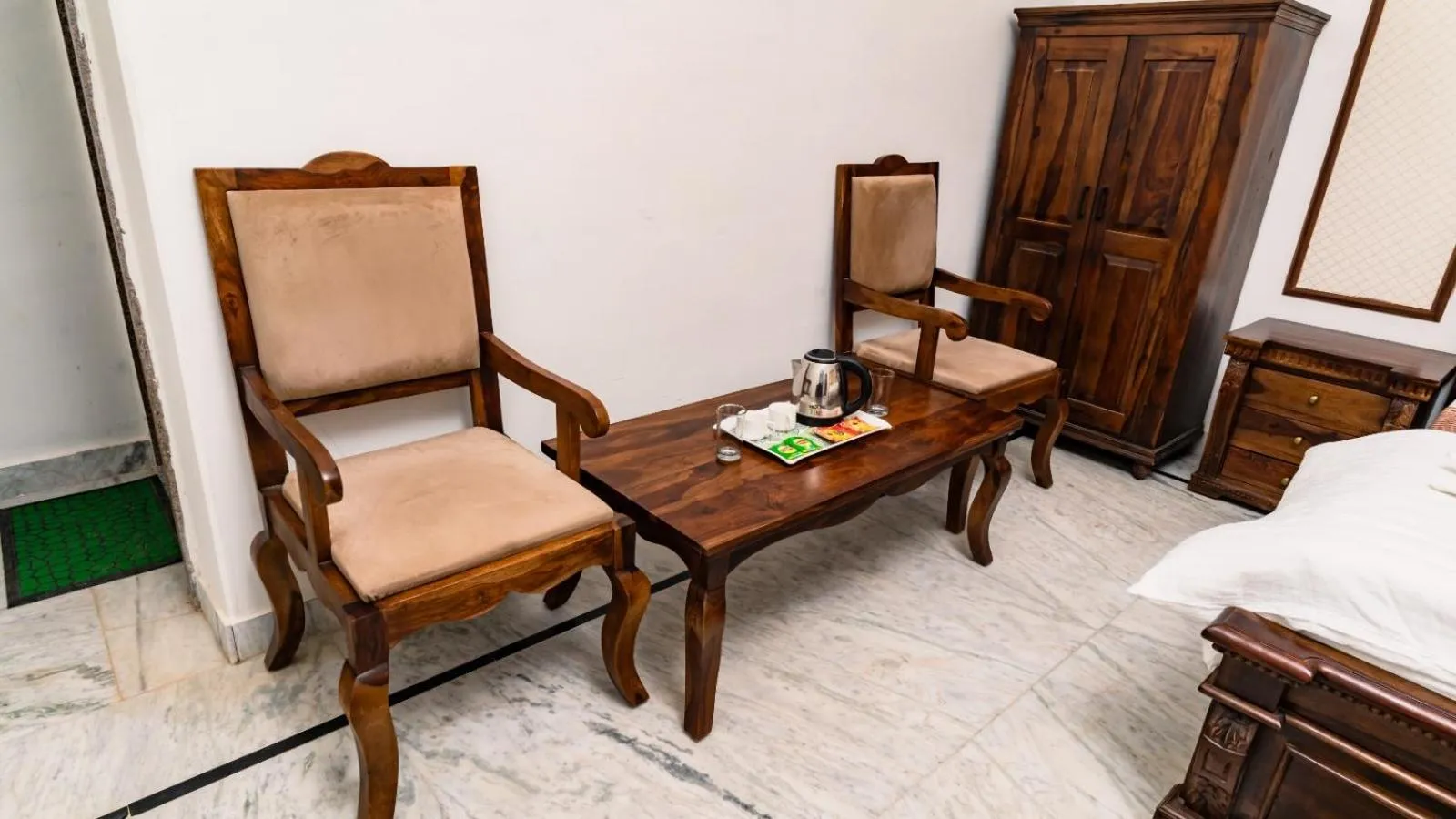 Bed in sand castle resort