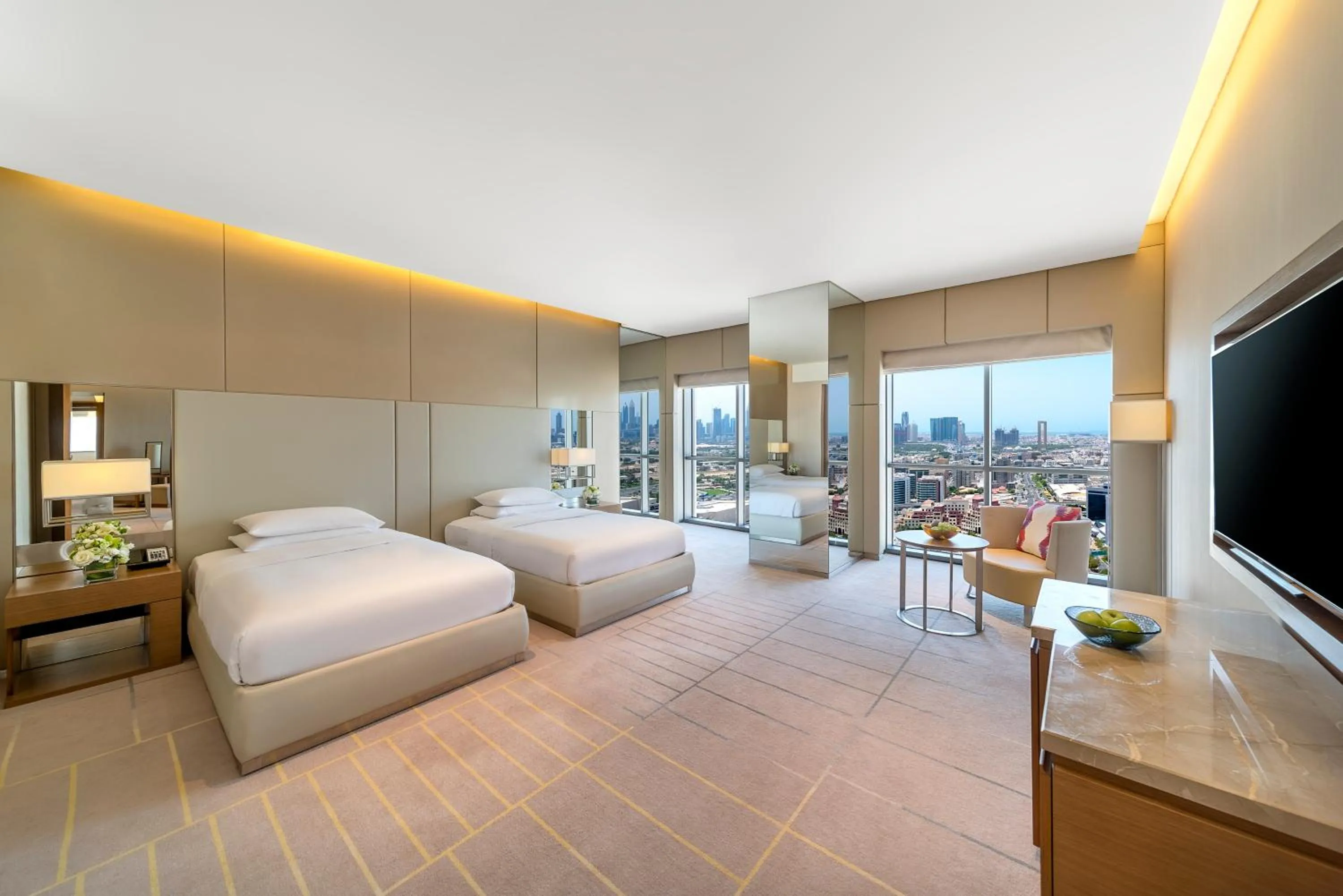 View (from property/room), Bed in Hyatt Regency Dubai Creek Heights