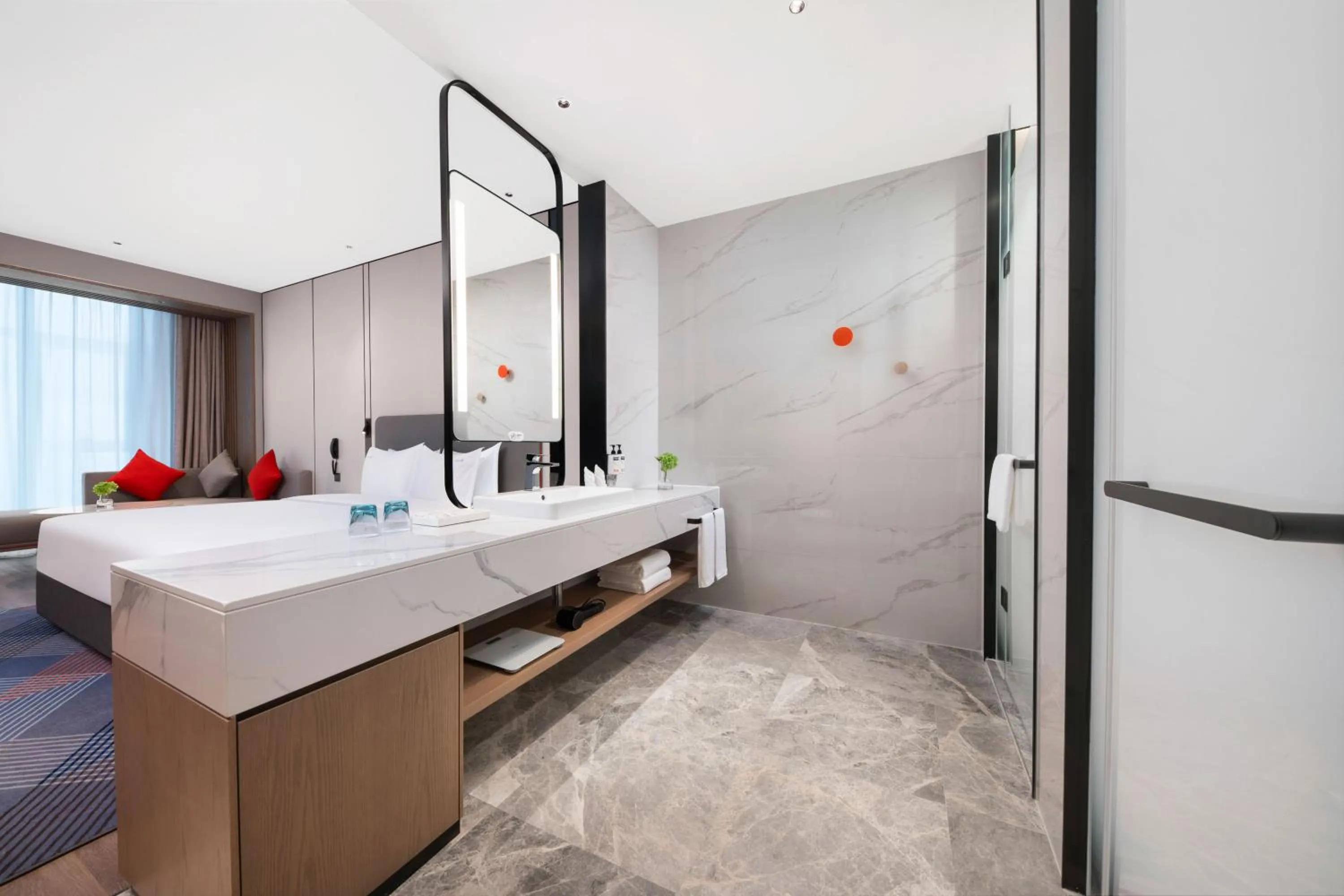 Decorative detail, Bed in Holiday Inn Express Wuxi Xishan by IHG