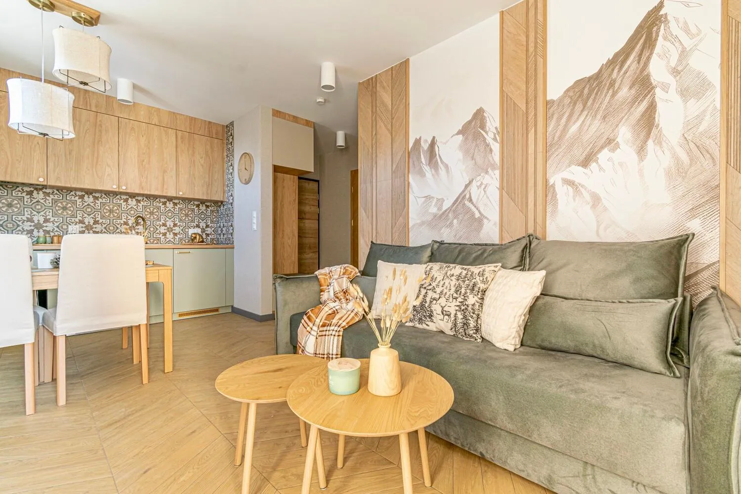 Kitchen or kitchenette in Cyrhla Apartamenty - sauna, playroom, free parking & wifi