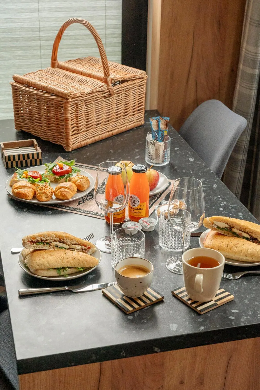 Breakfast in Cyrhla Apartamenty - sauna, playroom, free parking & wifi