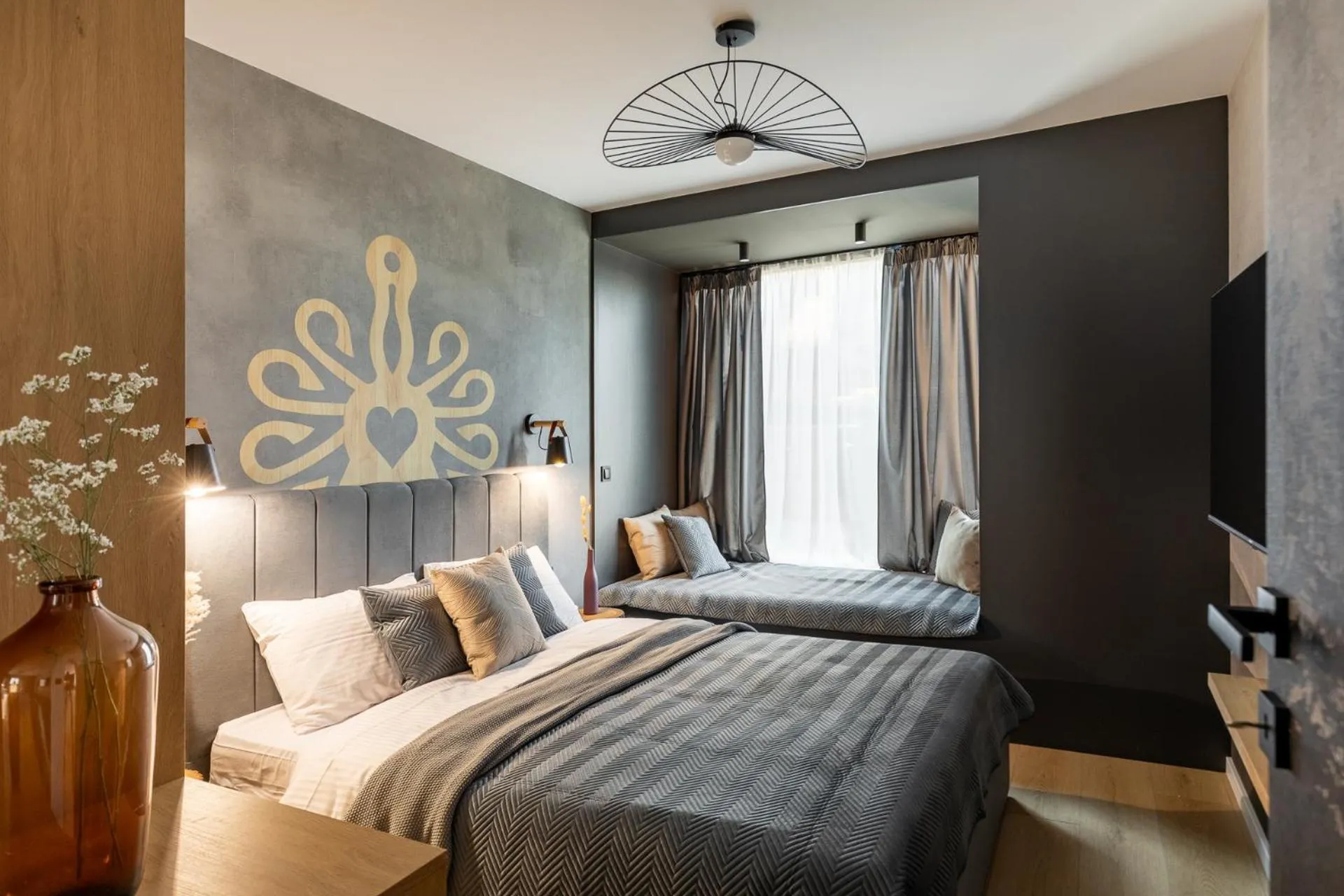 Bed in Cyrhla Apartamenty - sauna, playroom, free parking & wifi