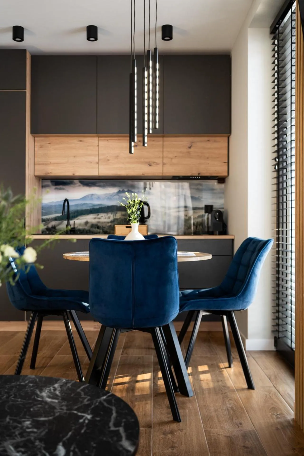 Kitchen or kitchenette in Cyrhla Apartamenty - sauna, playroom, free parking & wifi