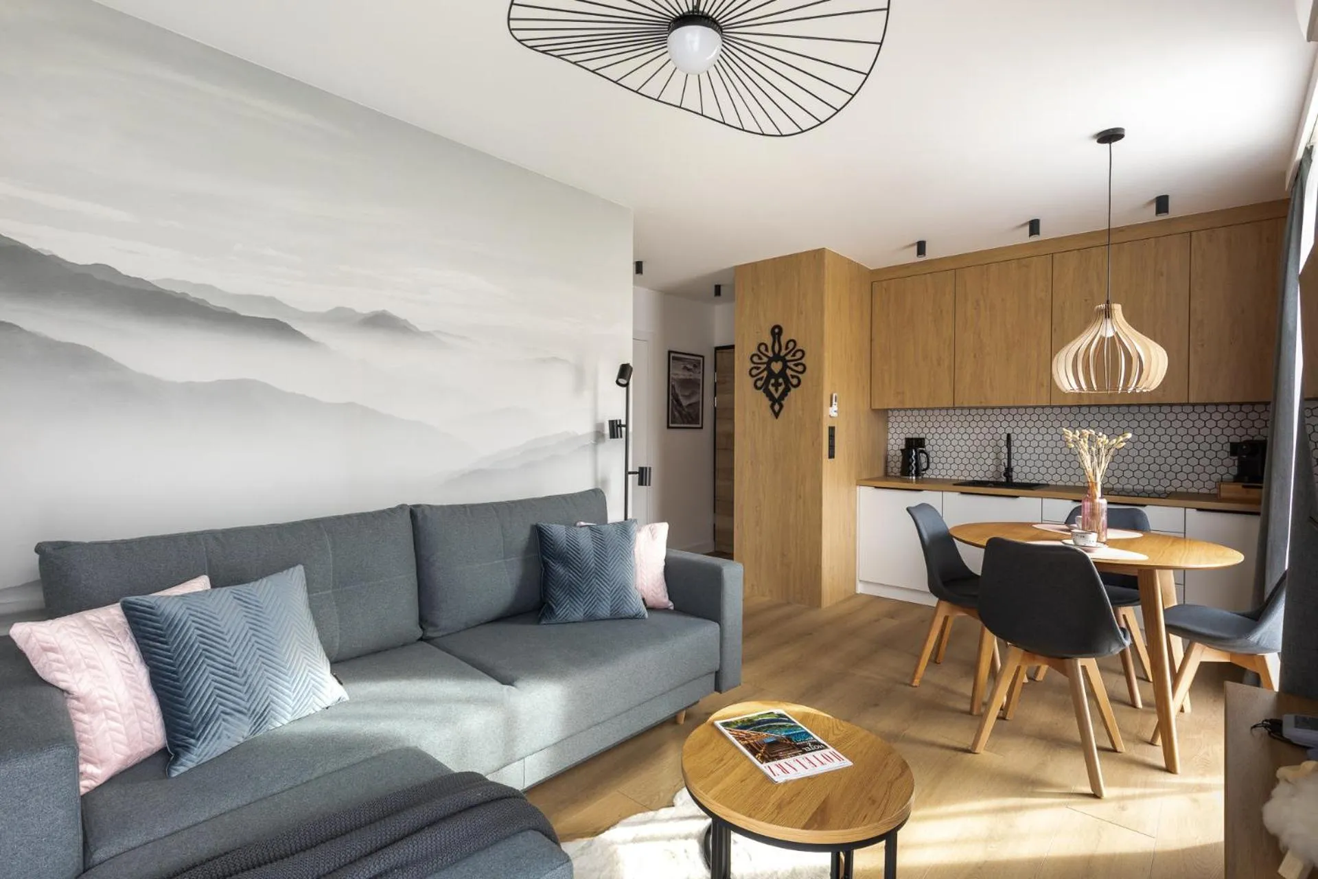 Kitchen or kitchenette in Cyrhla Apartamenty - sauna, playroom, free parking & wifi