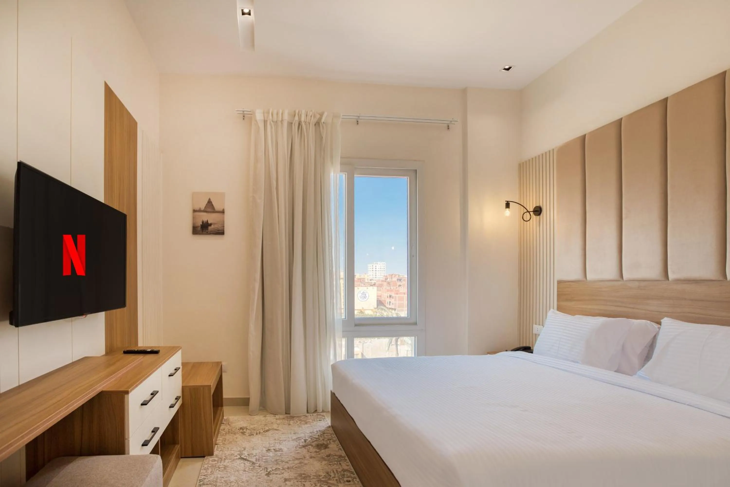 Bed in Mazar Pyramids Hotel