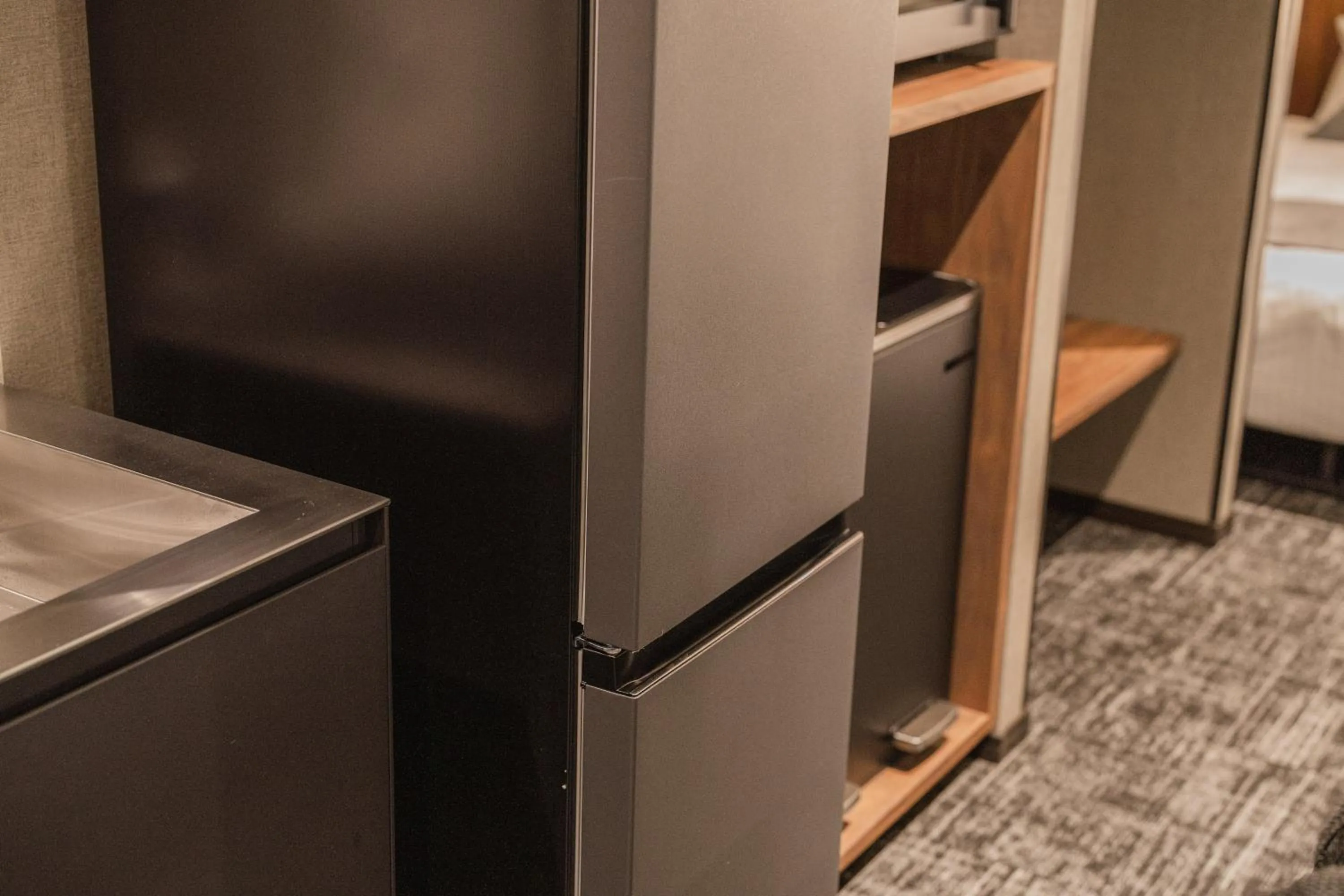 kitchen, Bed in The LOFT INN HAKATA