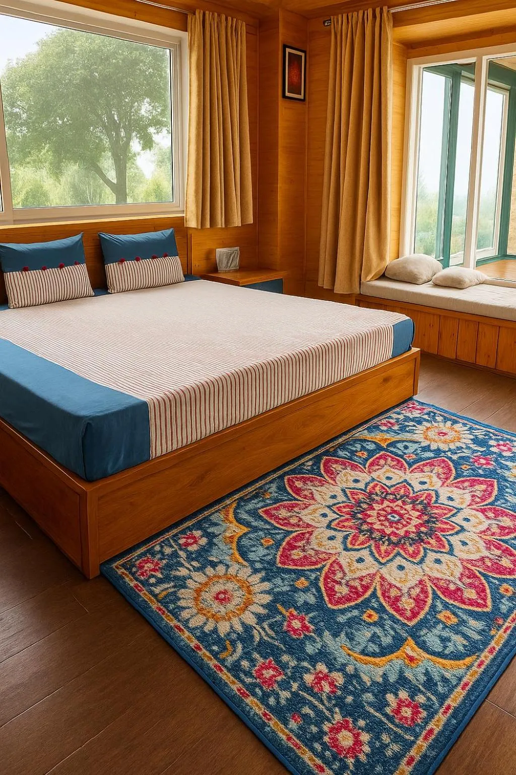 Bed in Bougainvilla Mountain Retreat, near Bhimtal