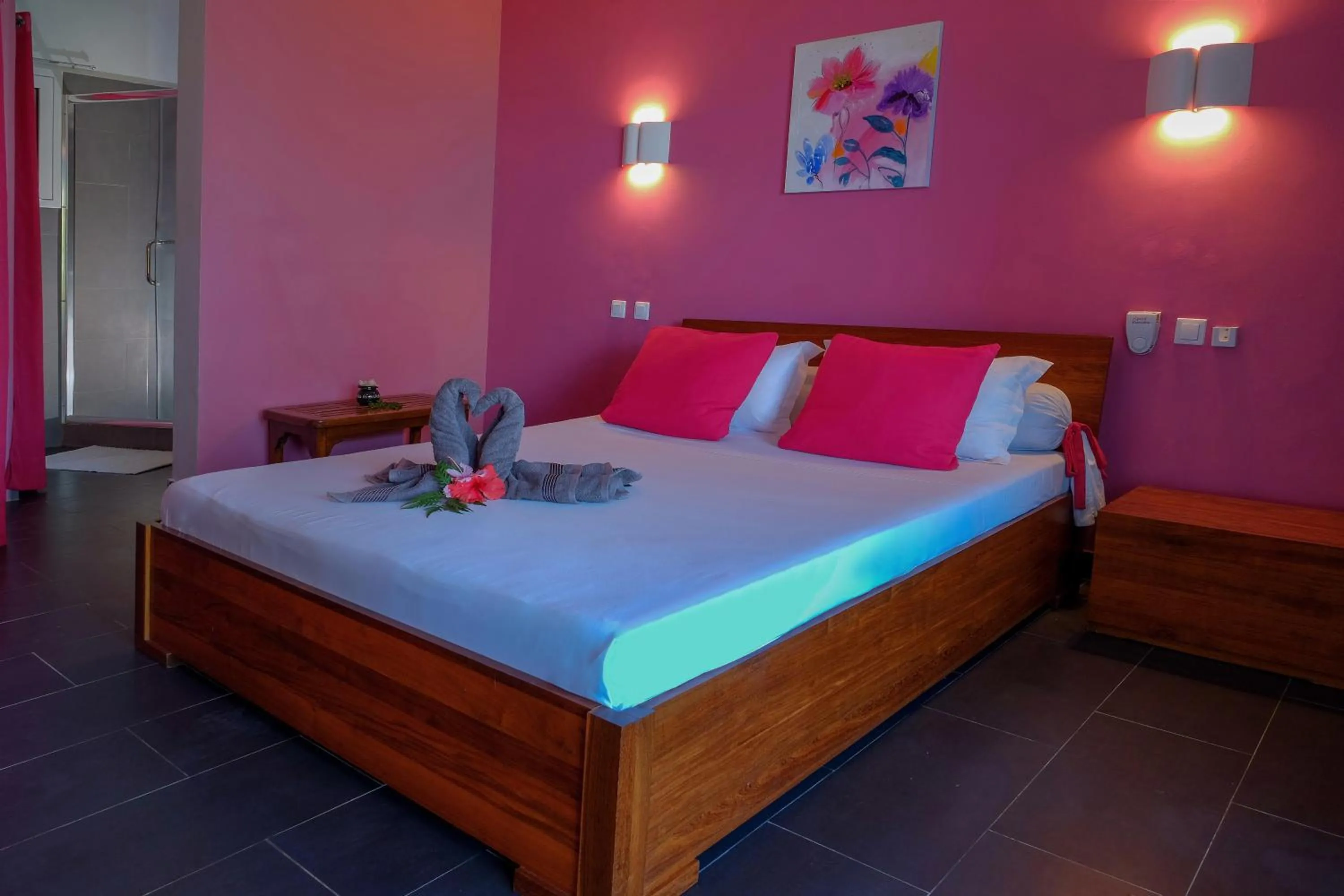 Bed in Hôtel Villa Les Orchidées
