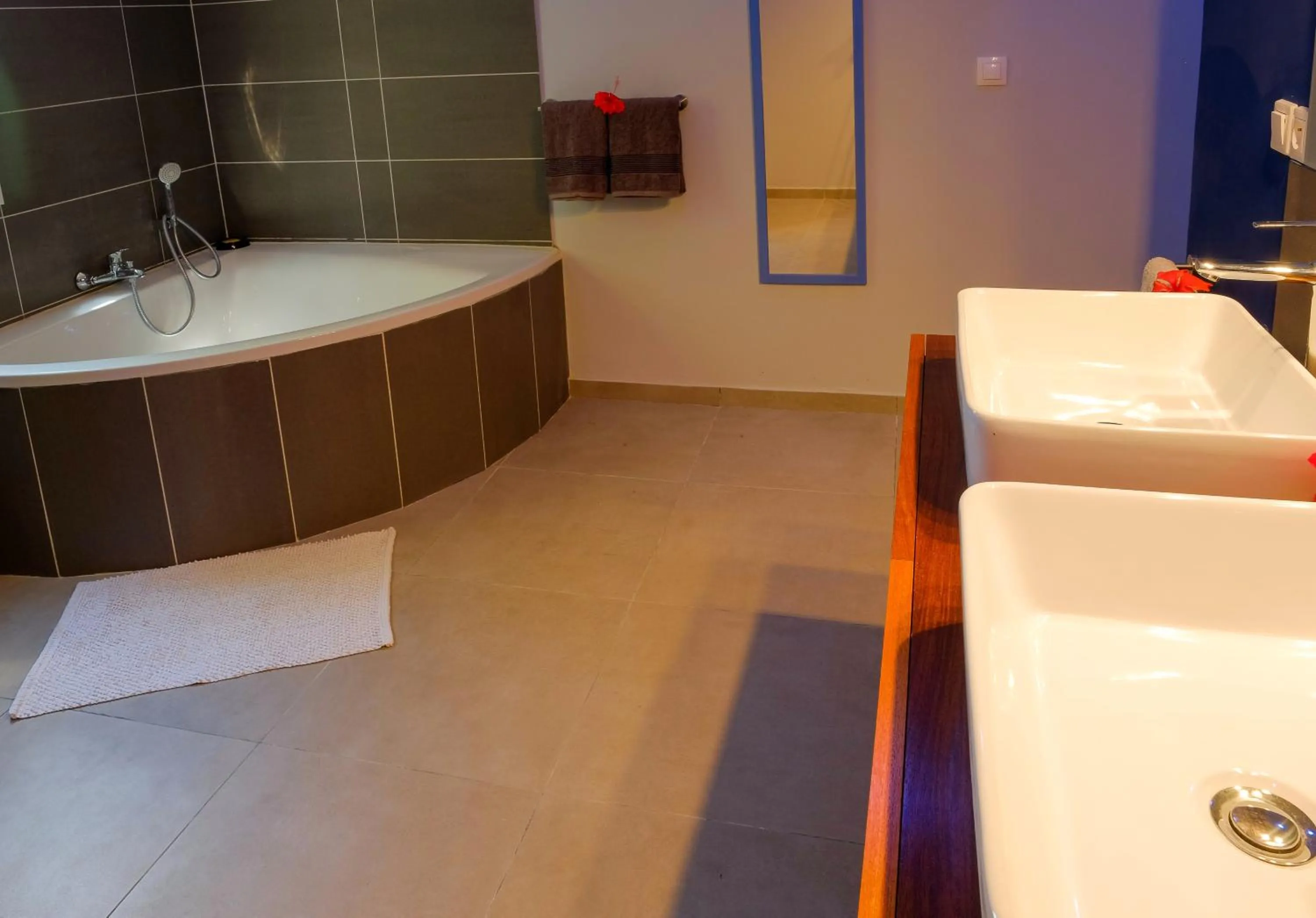 Shower in Hôtel Villa Les Orchidées