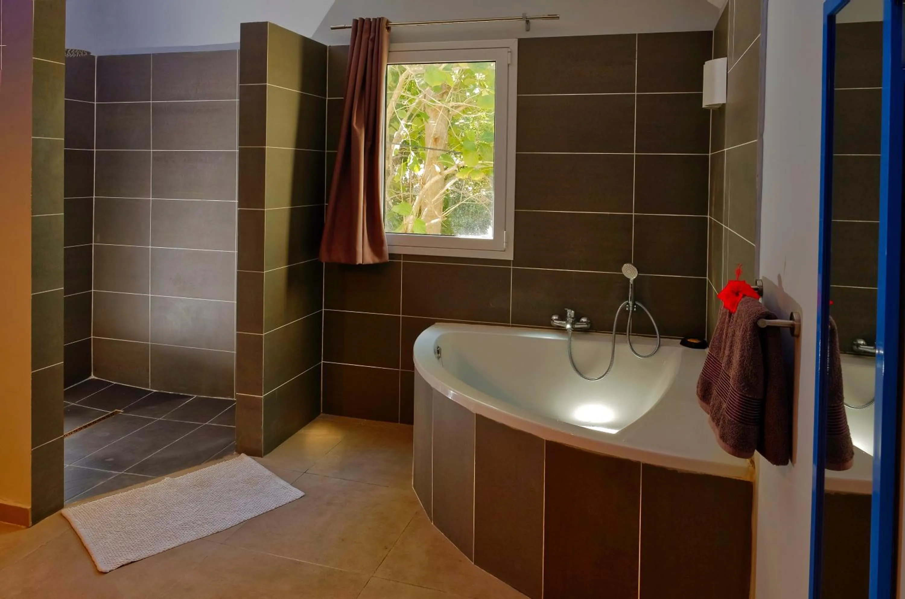 Shower in Hôtel Villa Les Orchidées
