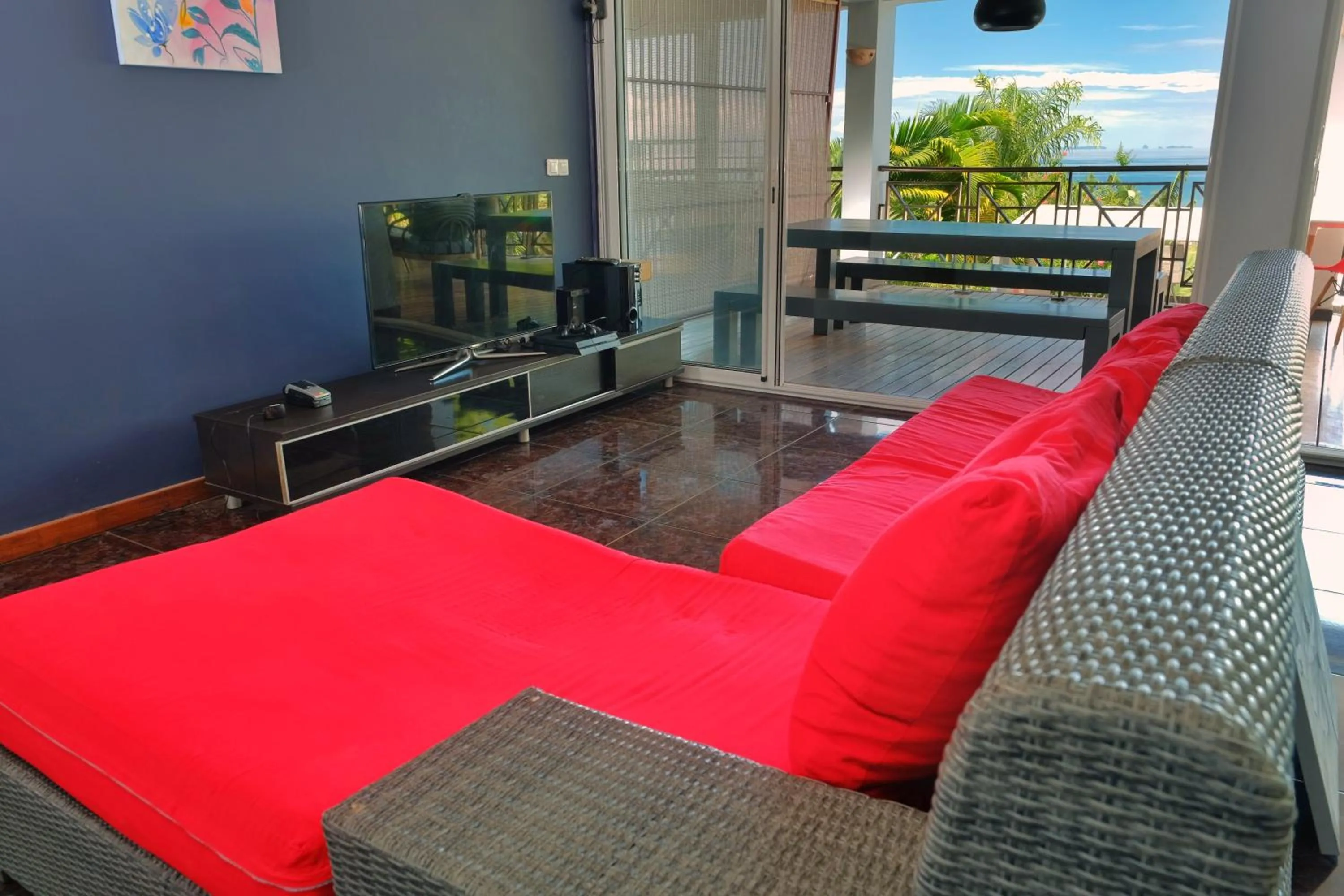 Seating area in Hôtel Villa Les Orchidées