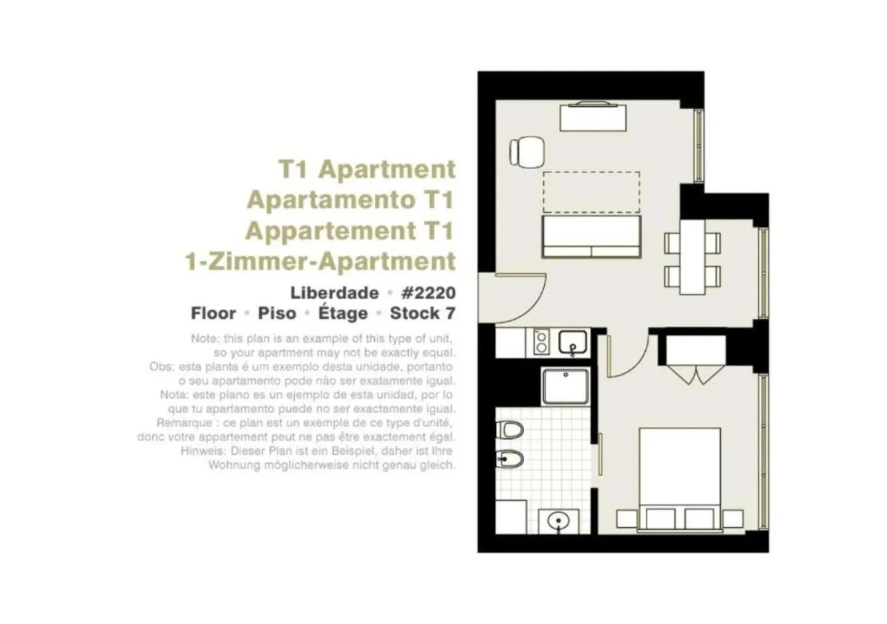 Floor plan in Lisbon Serviced Apartments - Liberdade