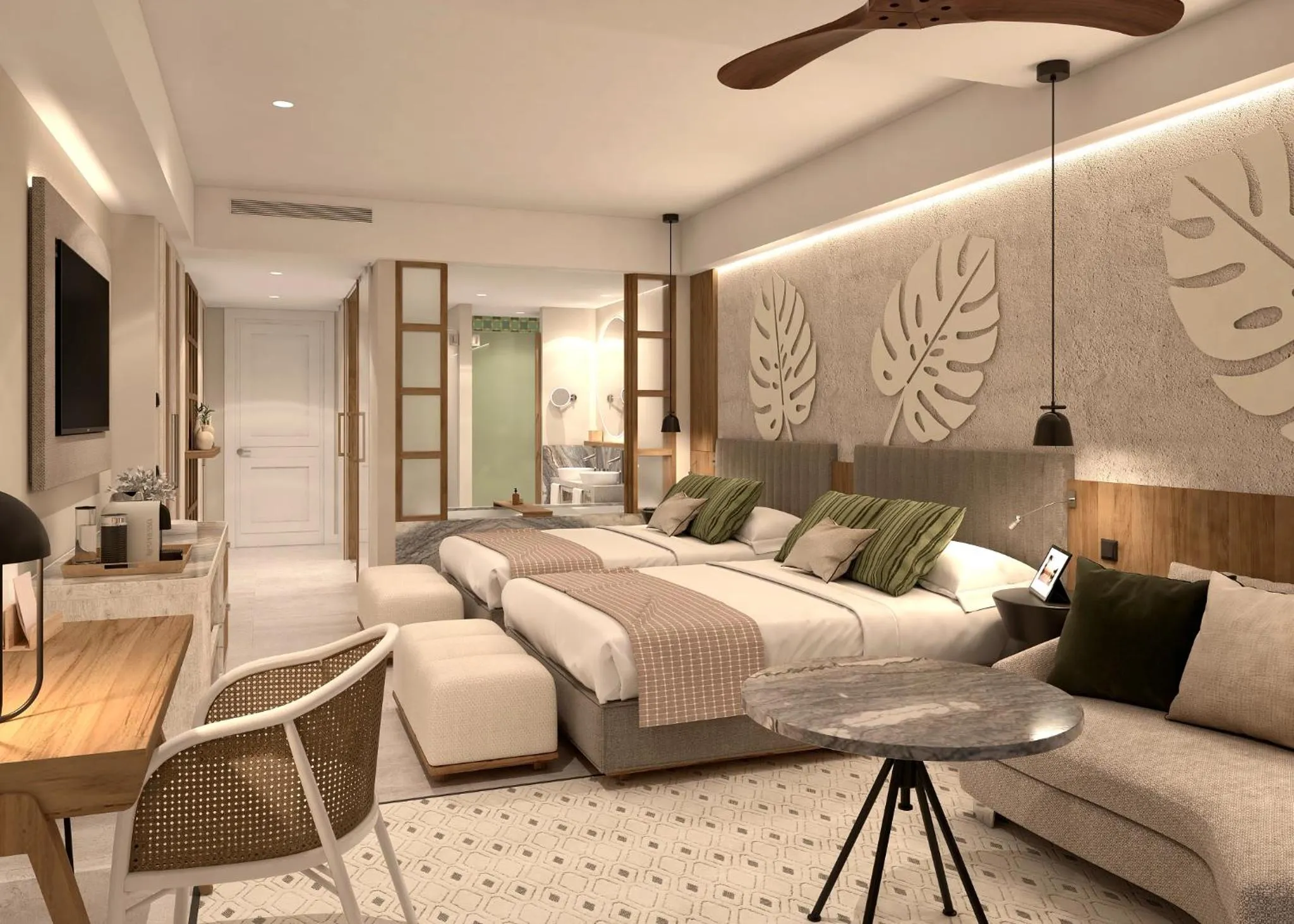 Bed in Secrets Playa Esmeralda Resort & Spa - All Inclusive