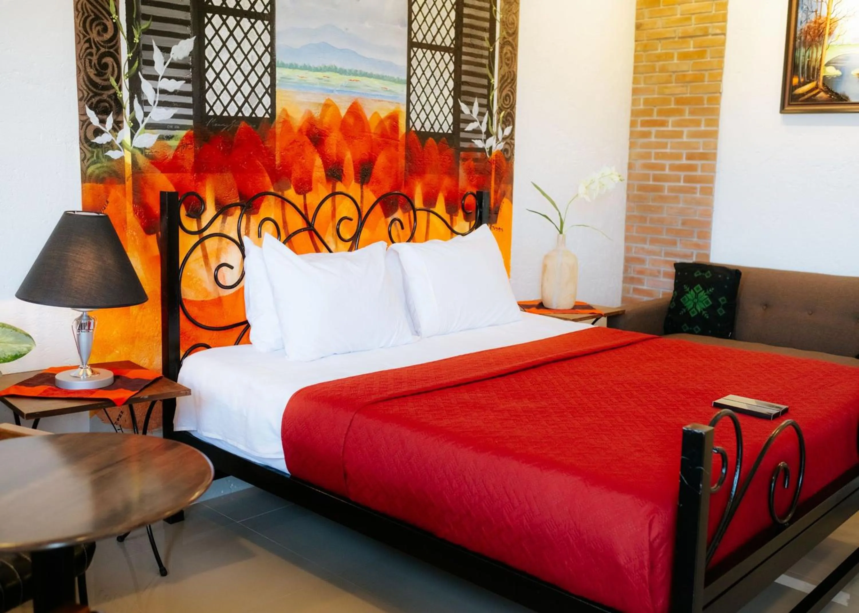 Bed in Ilocos Urban Wave Resort