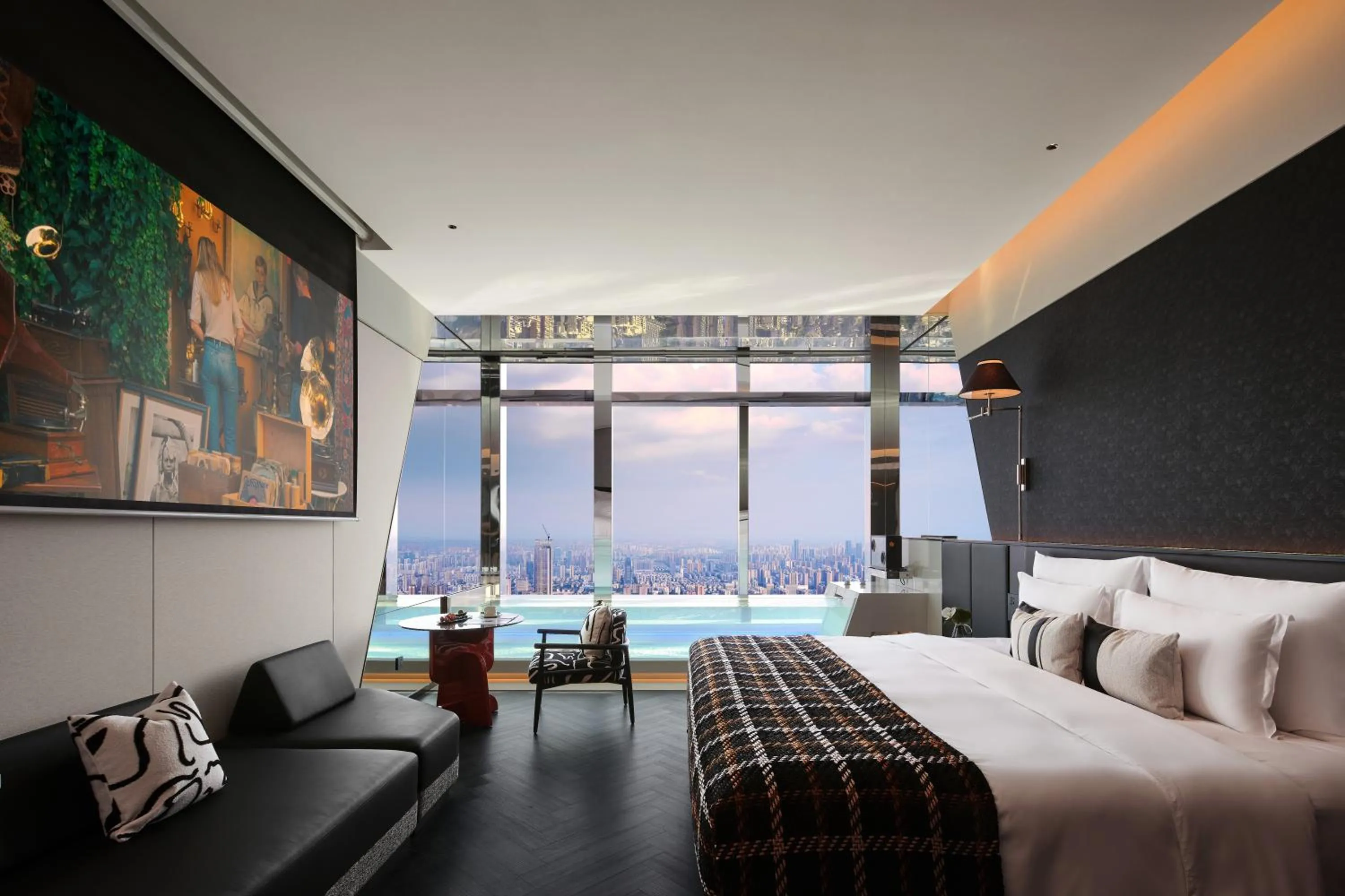 Bed in ISEYA Panoramic Hotel Changsha Wuyi Square Flagship