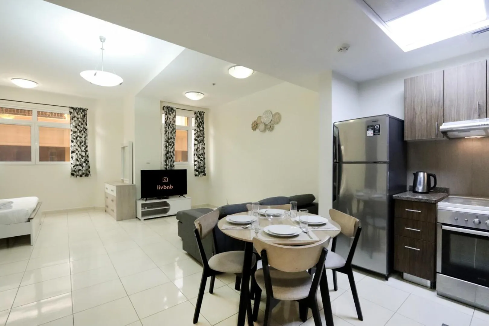 Kitchen or kitchenette in Livbnb-Spacious JVC Studio, Near Dining and Shops