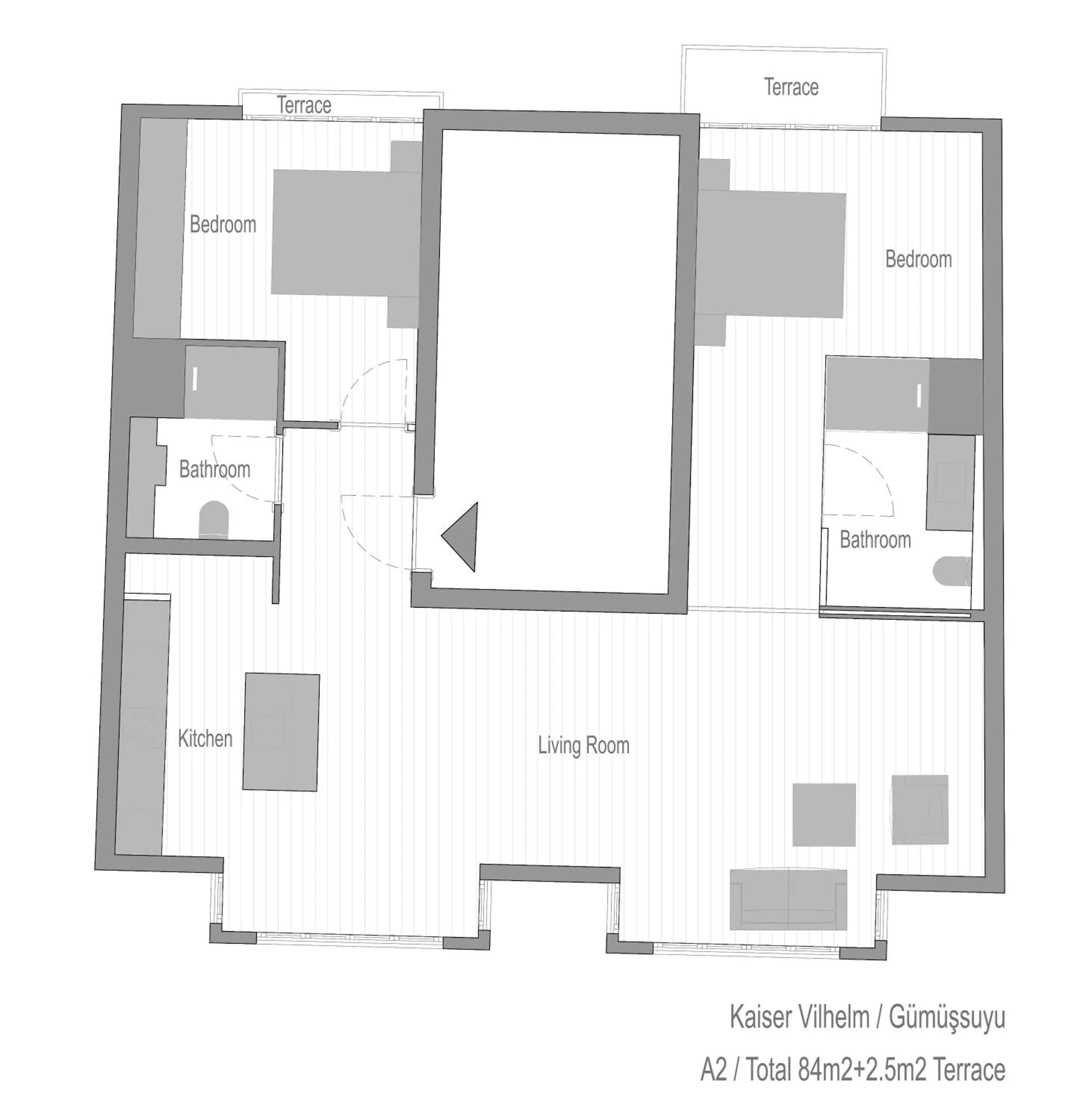 Floor plan in X Flats Kaiser