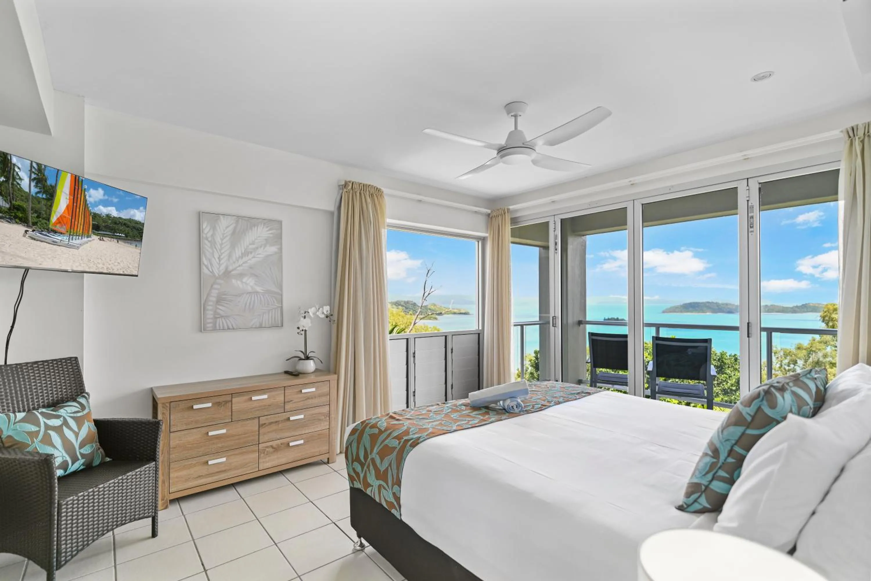 Bed in Ocean View Villas