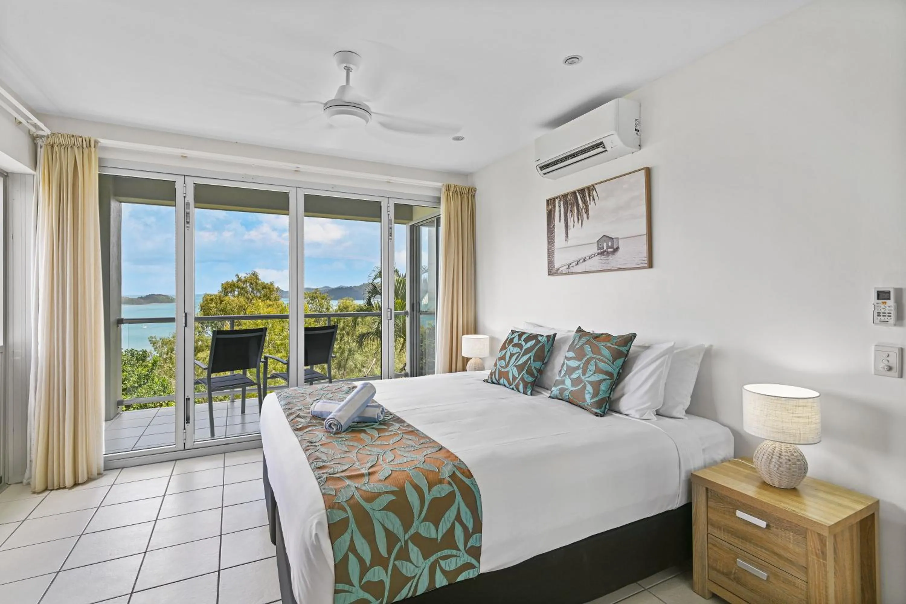 Bed in Ocean View Villas