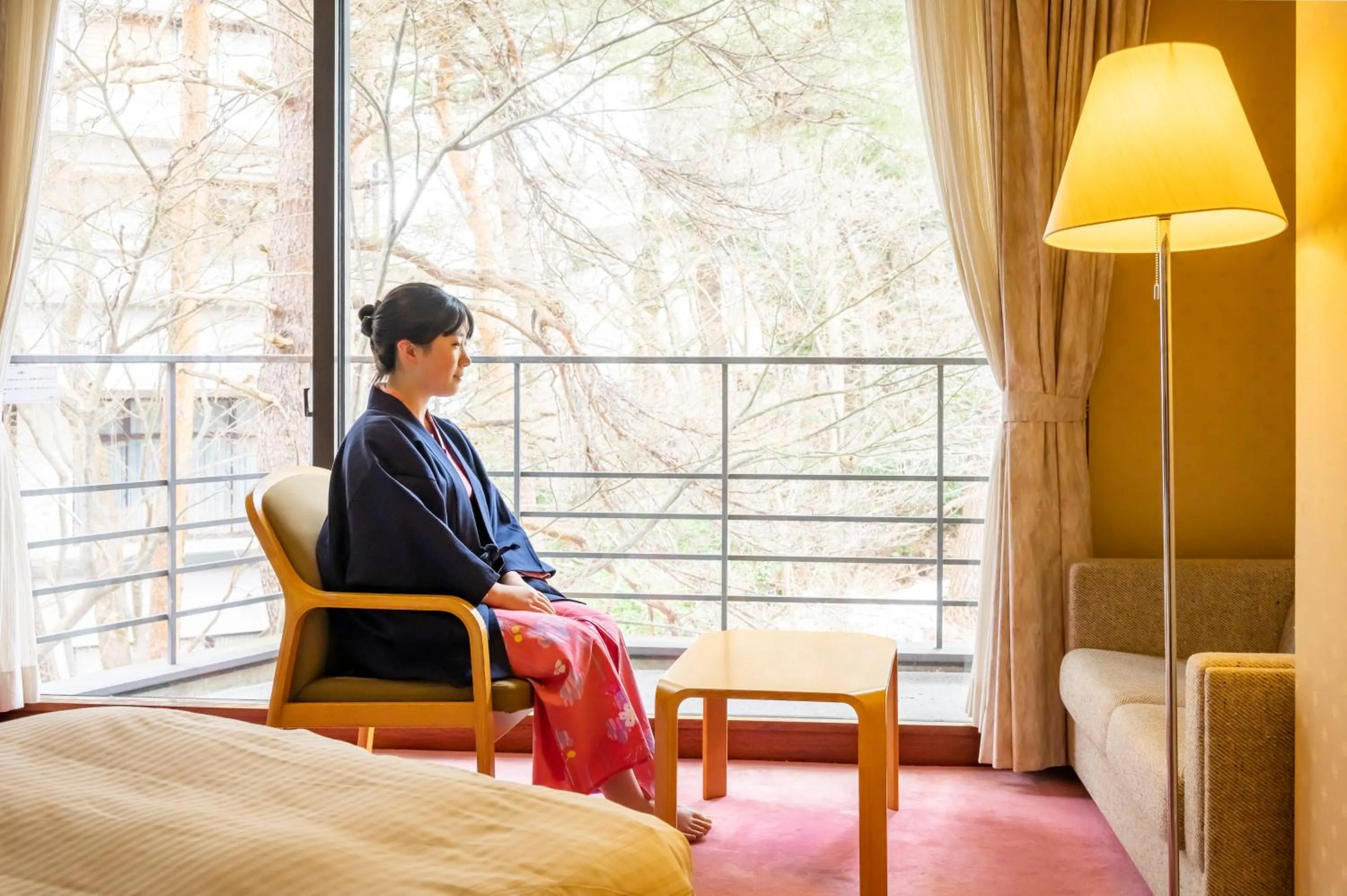 People, Bed in Senkeien Tsukioka Hotel