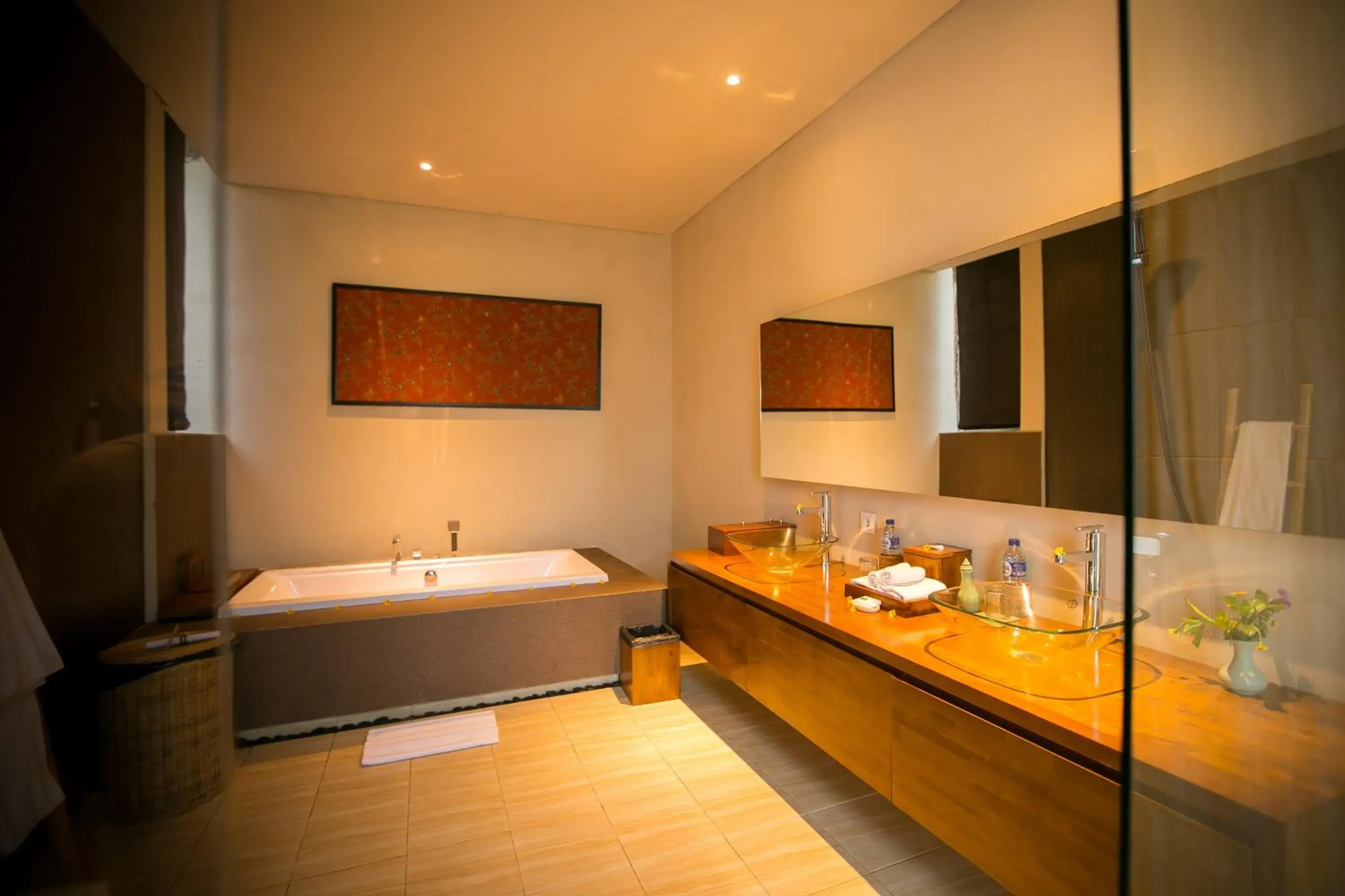Bathroom, Bed in Senetan Villas and Spa Resort Bathroom, Bed in Senetan Villas and Spa Resort