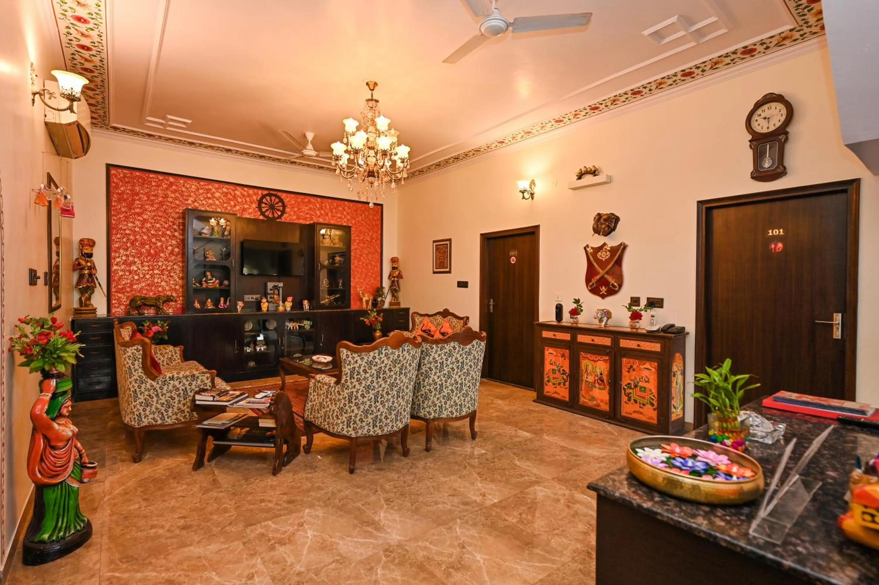 Seating area in Harnawa Haveli - A Boutique Heritage Stay