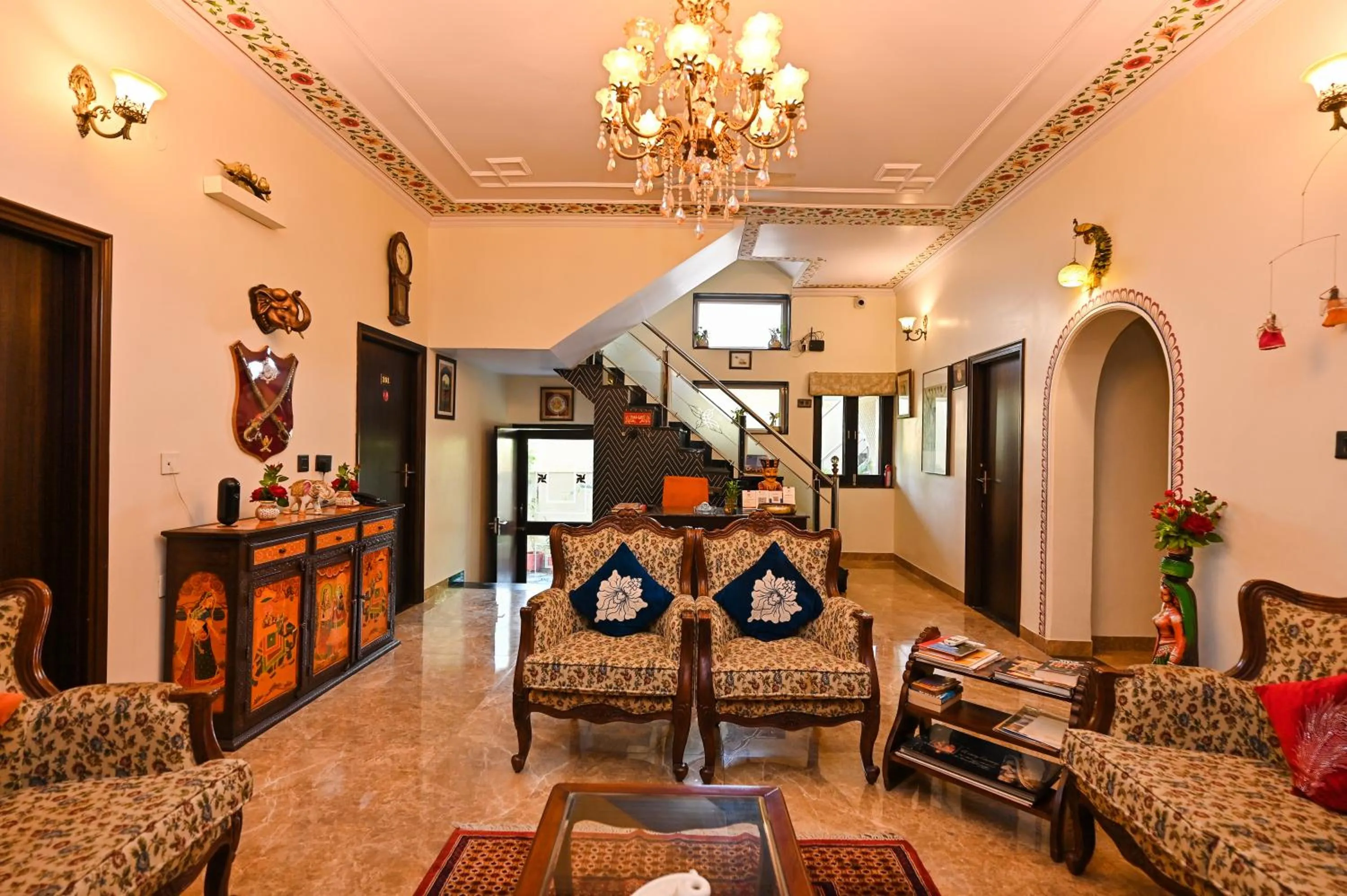 Seating area in Harnawa Haveli - A Boutique Heritage Stay